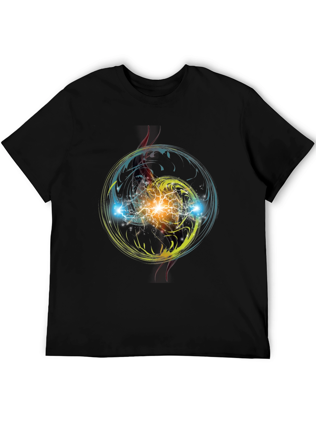 Electric Burst Graphic Tee - Stylish Black T-Shirt