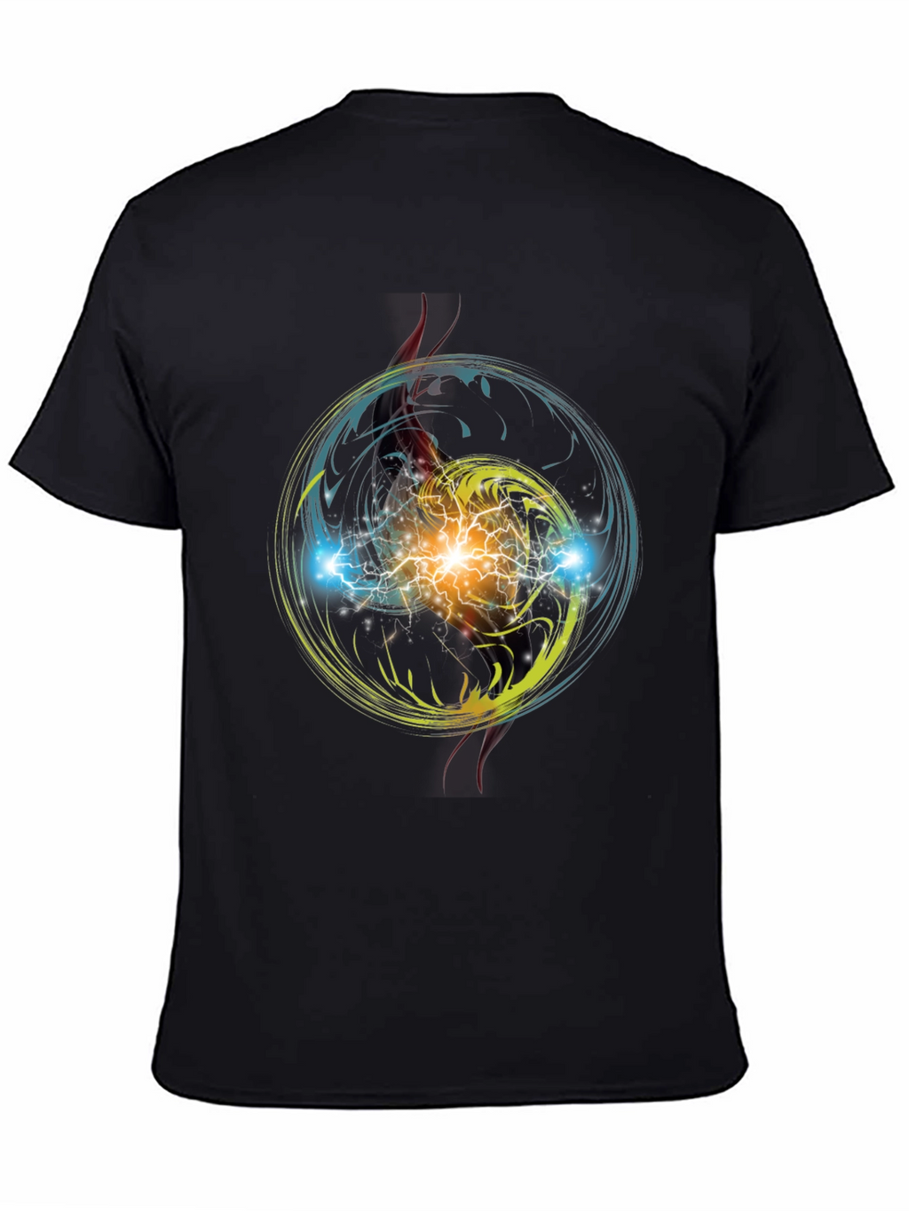 Electric Burst Graphic Tee - Stylish Black T-Shirt