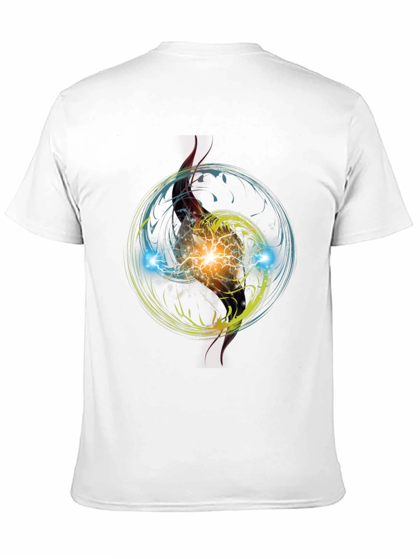 Electric Burst Graphic Tee - Stylish Black T-Shirt
