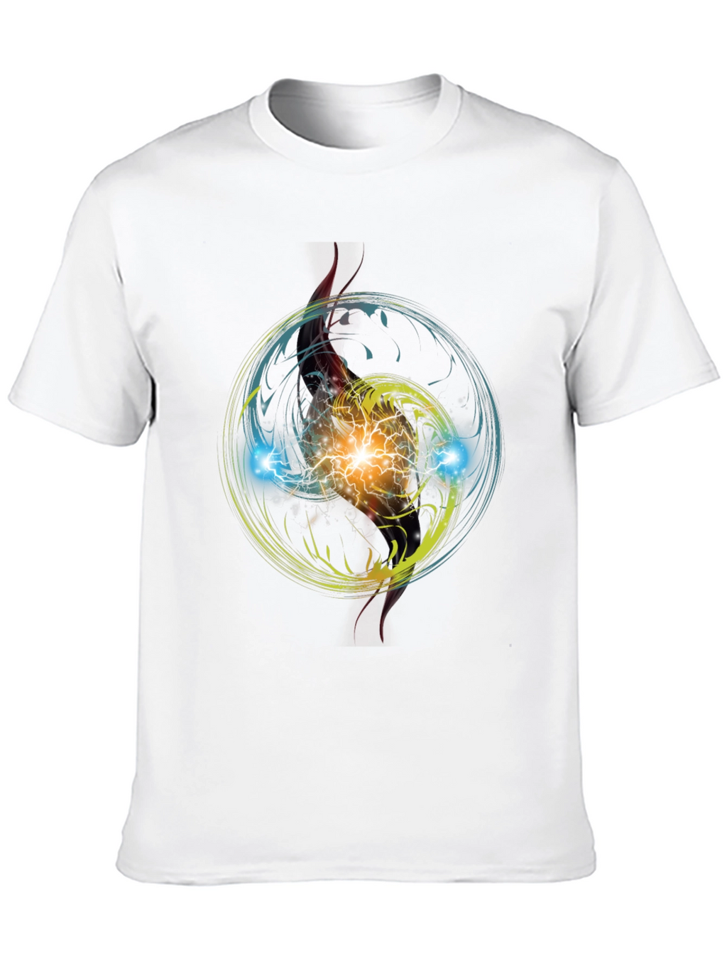 Electric Burst Graphic Tee - Stylish Black T-Shirt