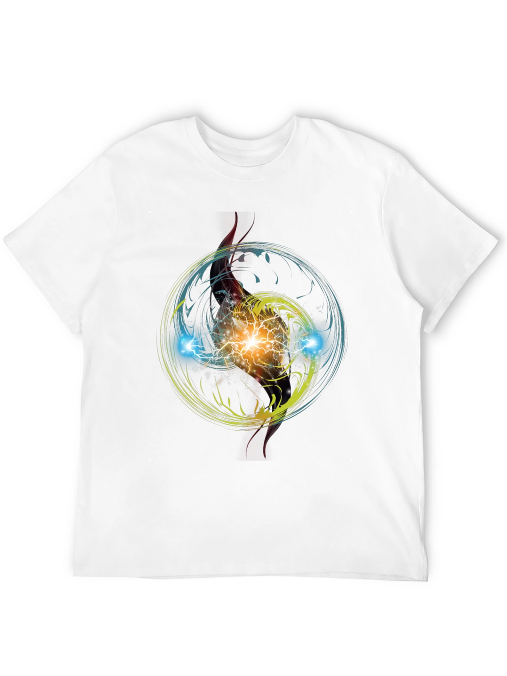 Electric Burst Graphic Tee - Stylish Black T-Shirt