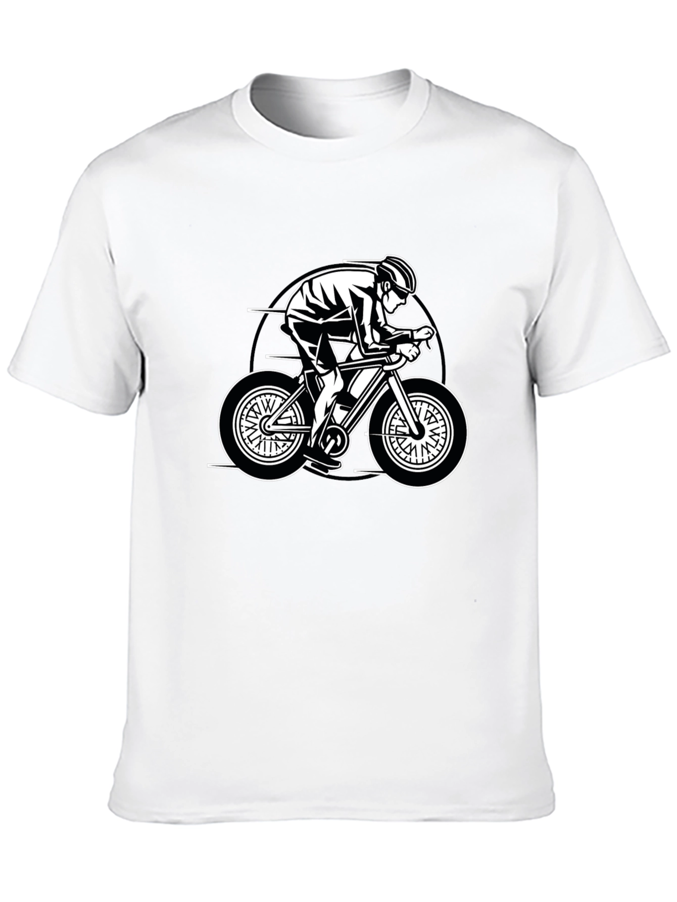 Cycling Graphic Tee - Black Casual Fit