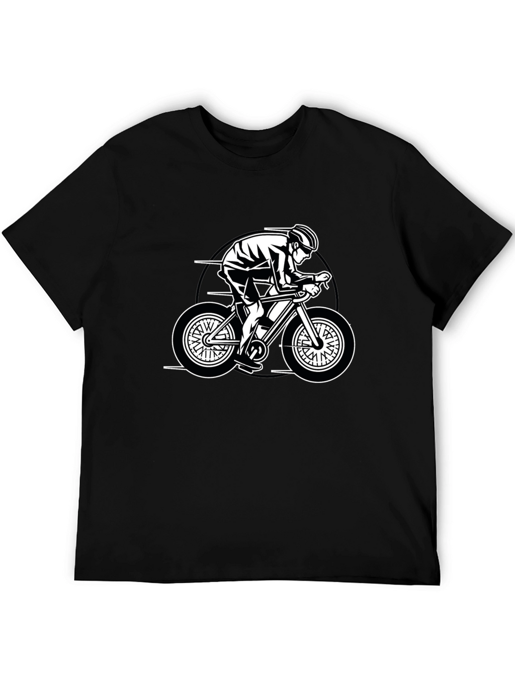 Cycling Graphic Tee - Black Casual Fit