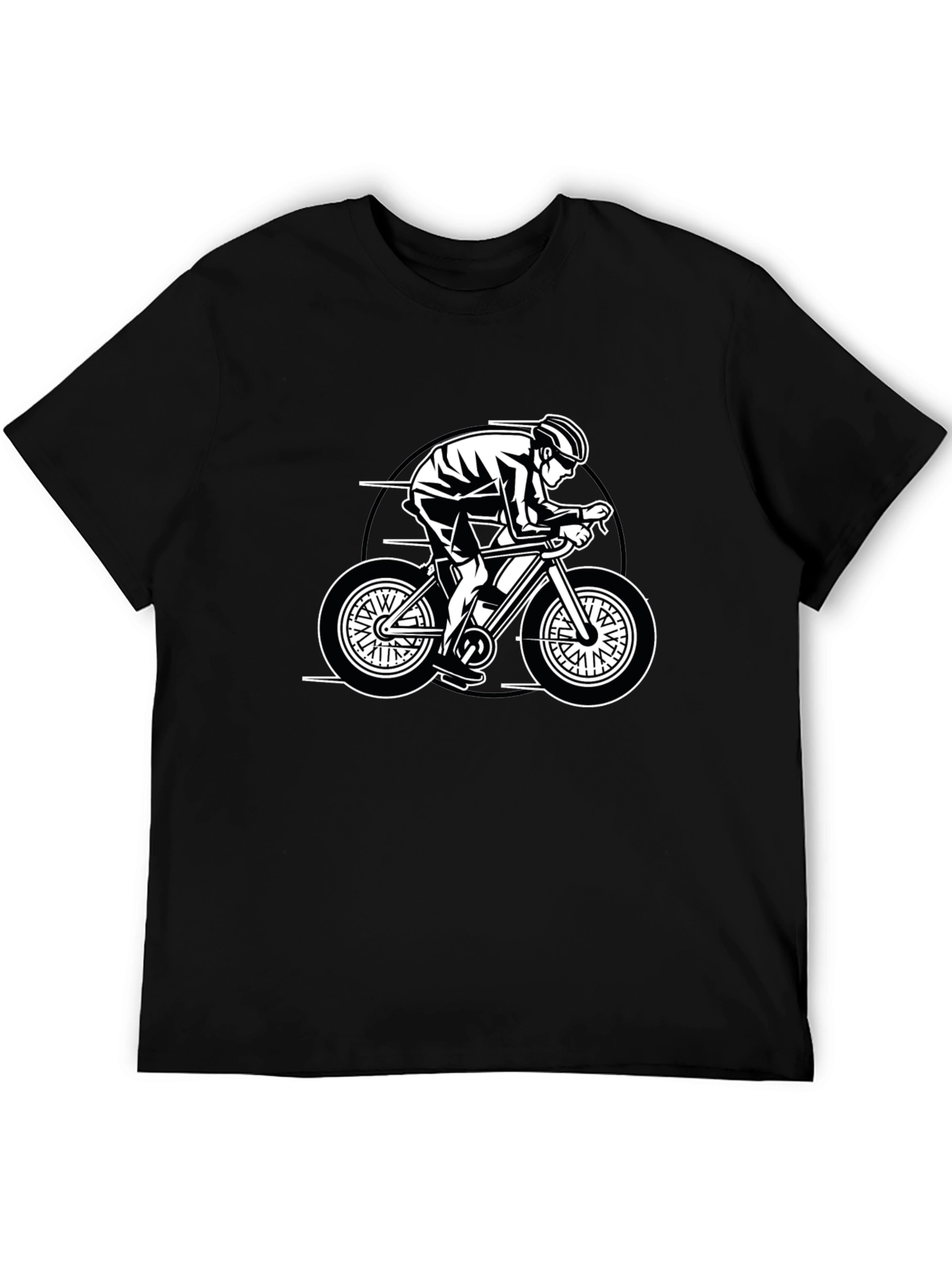 Cycling Graphic Tee - Black Casual Fit