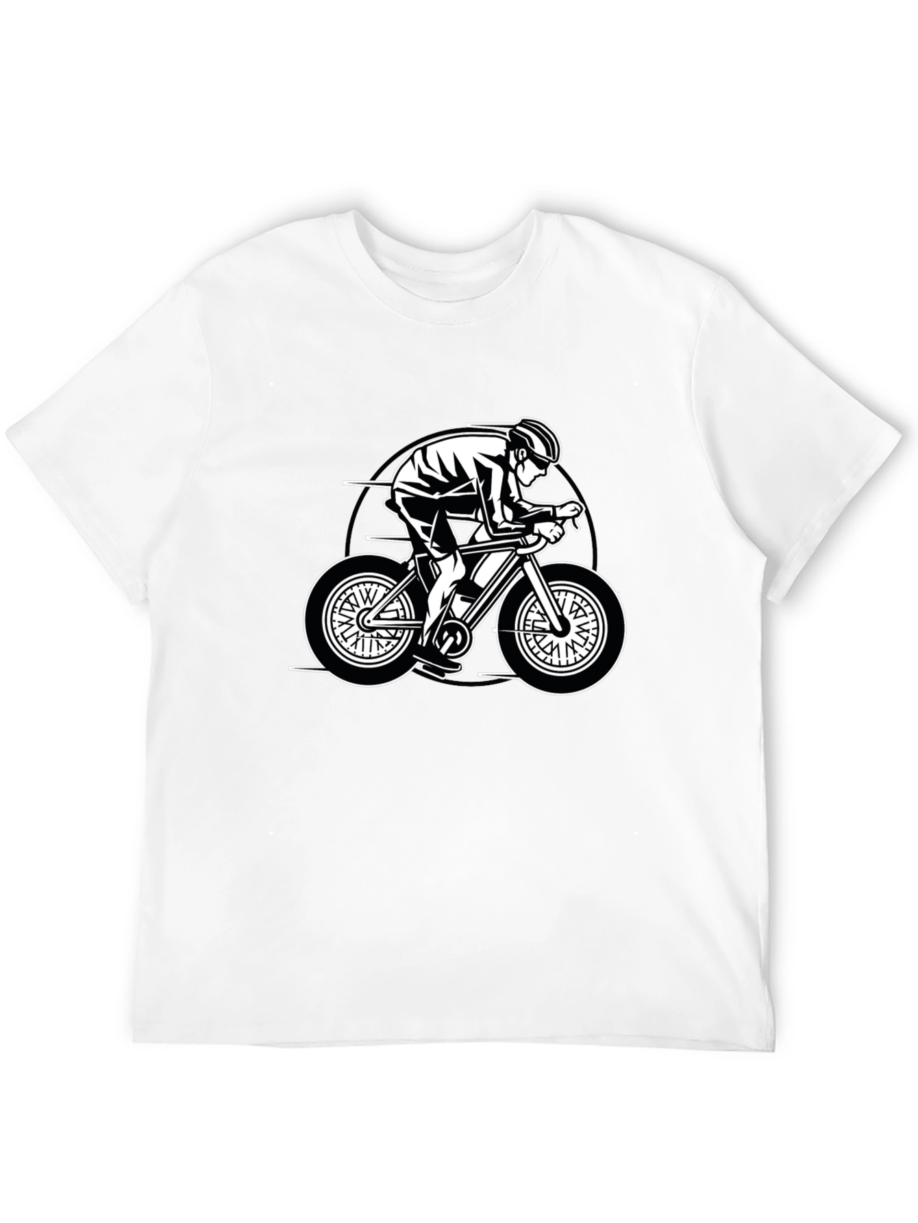 Cycling Graphic Tee - Black Casual Fit