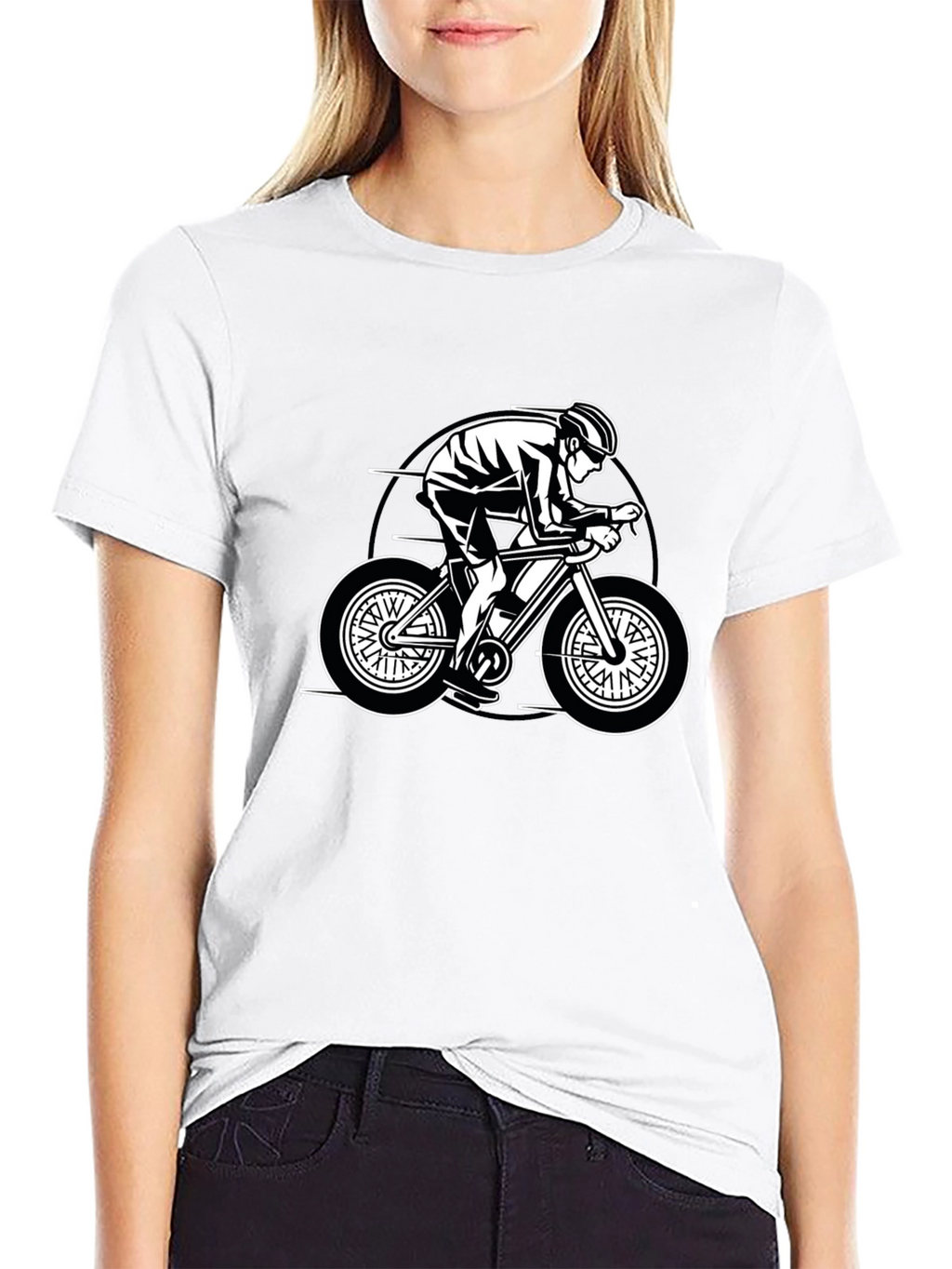 Cycling Graphic Tee - Black Casual Fit