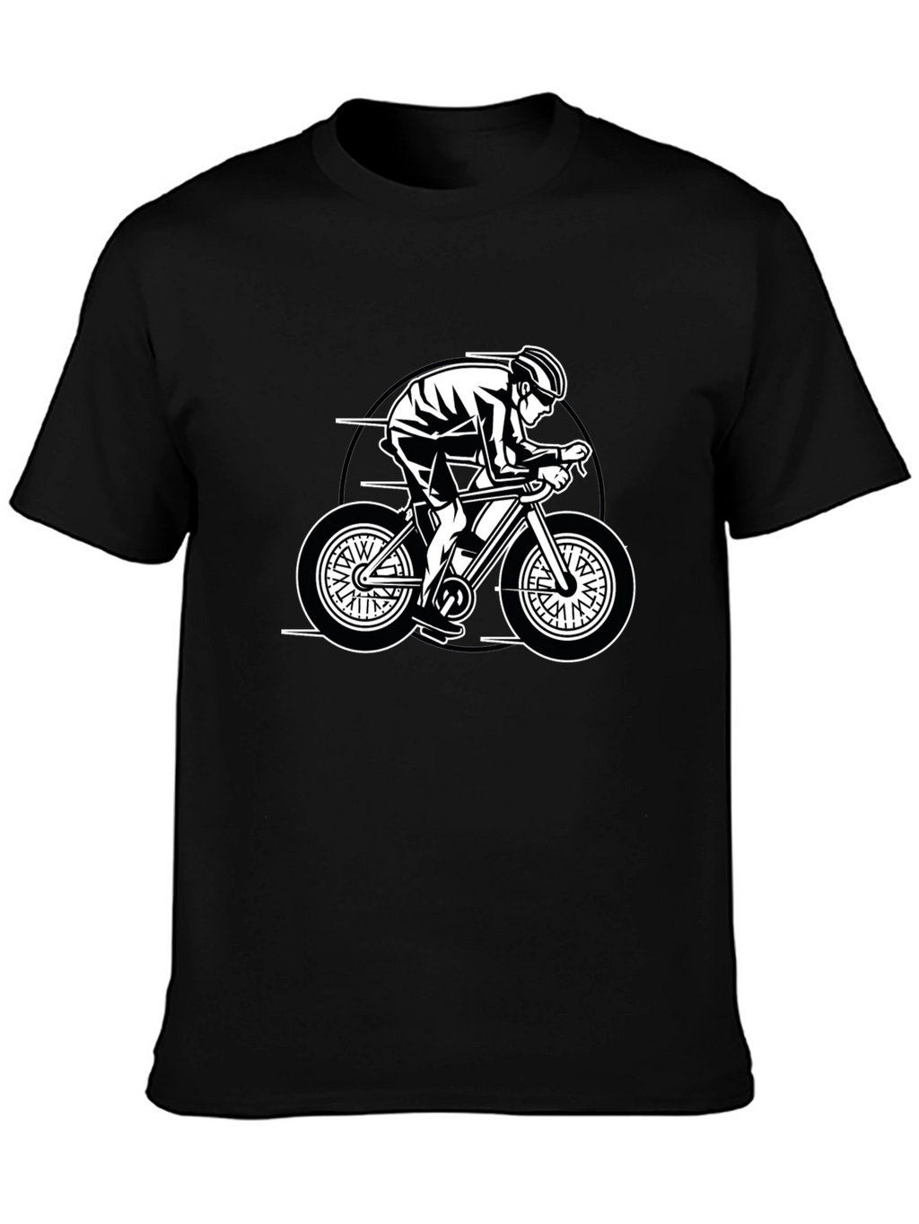 Cycling Graphic Tee - Black Casual Fit