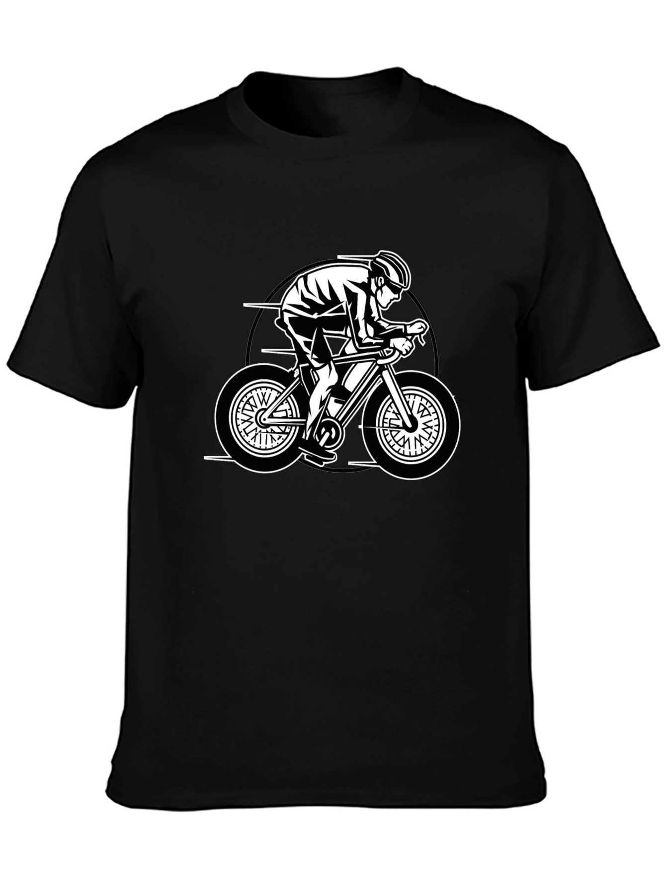 Cycling Graphic Tee - Black Casual Fit