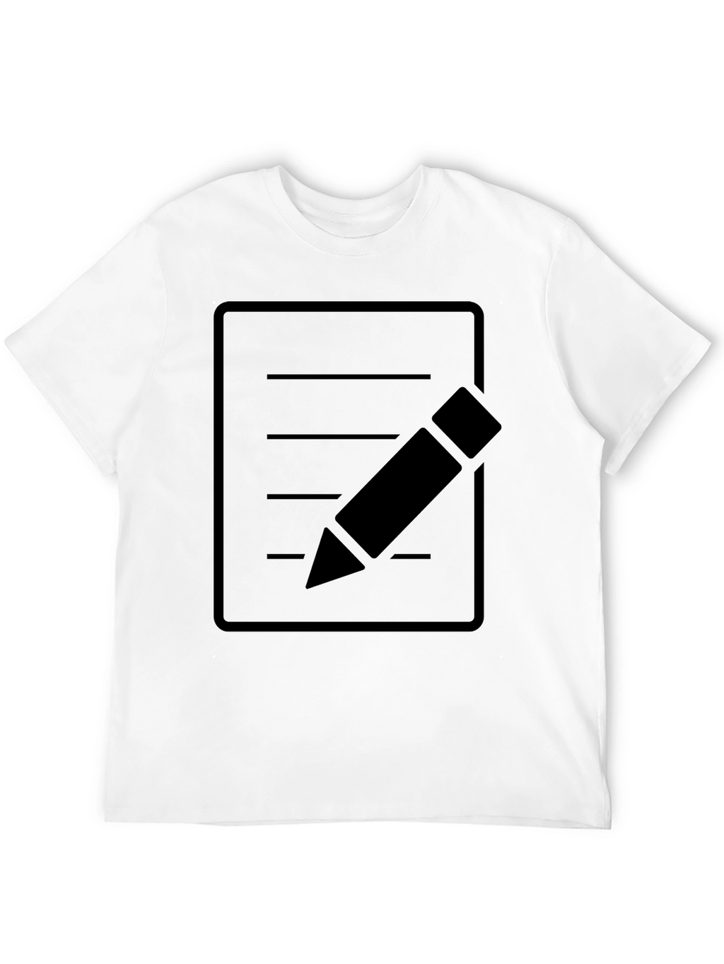 Minimalist Notepad and Pencil Graphic T-Shirt