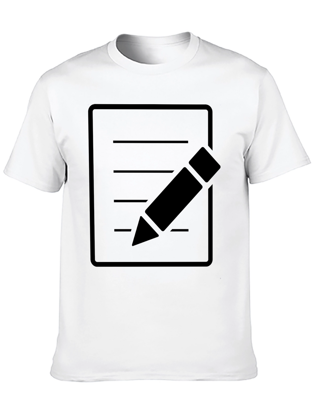 Minimalist Notepad and Pencil Graphic T-Shirt