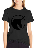 Unicorn Silhouette Graphic Tee - Black