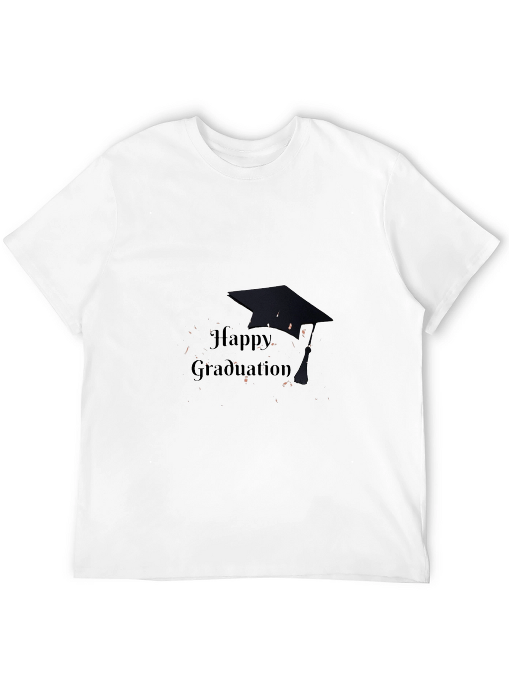 Happy Graduation T-Shirt Black Cotton Mens Crew Neck