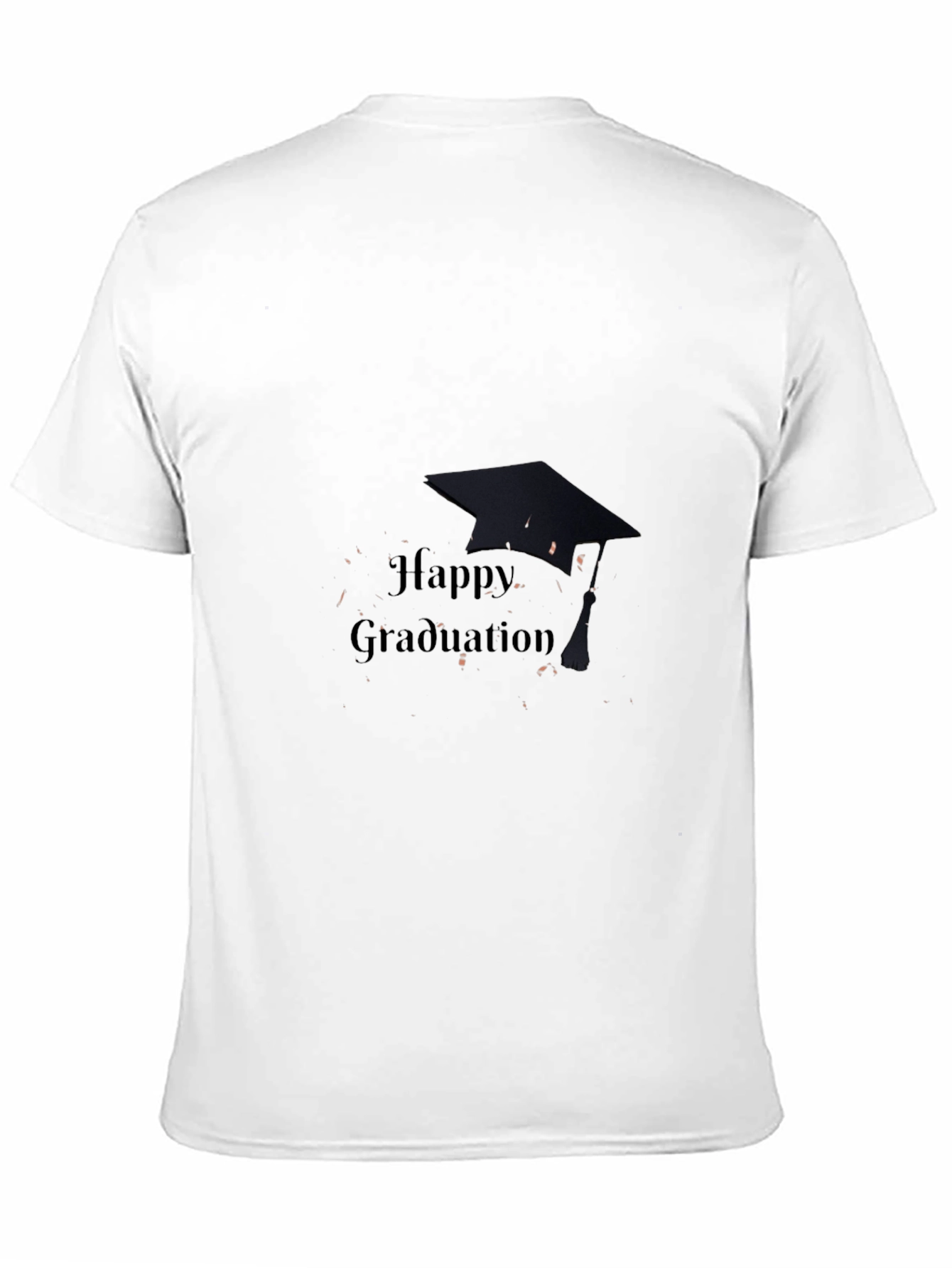 Happy Graduation T-Shirt Black Cotton Mens Crew Neck