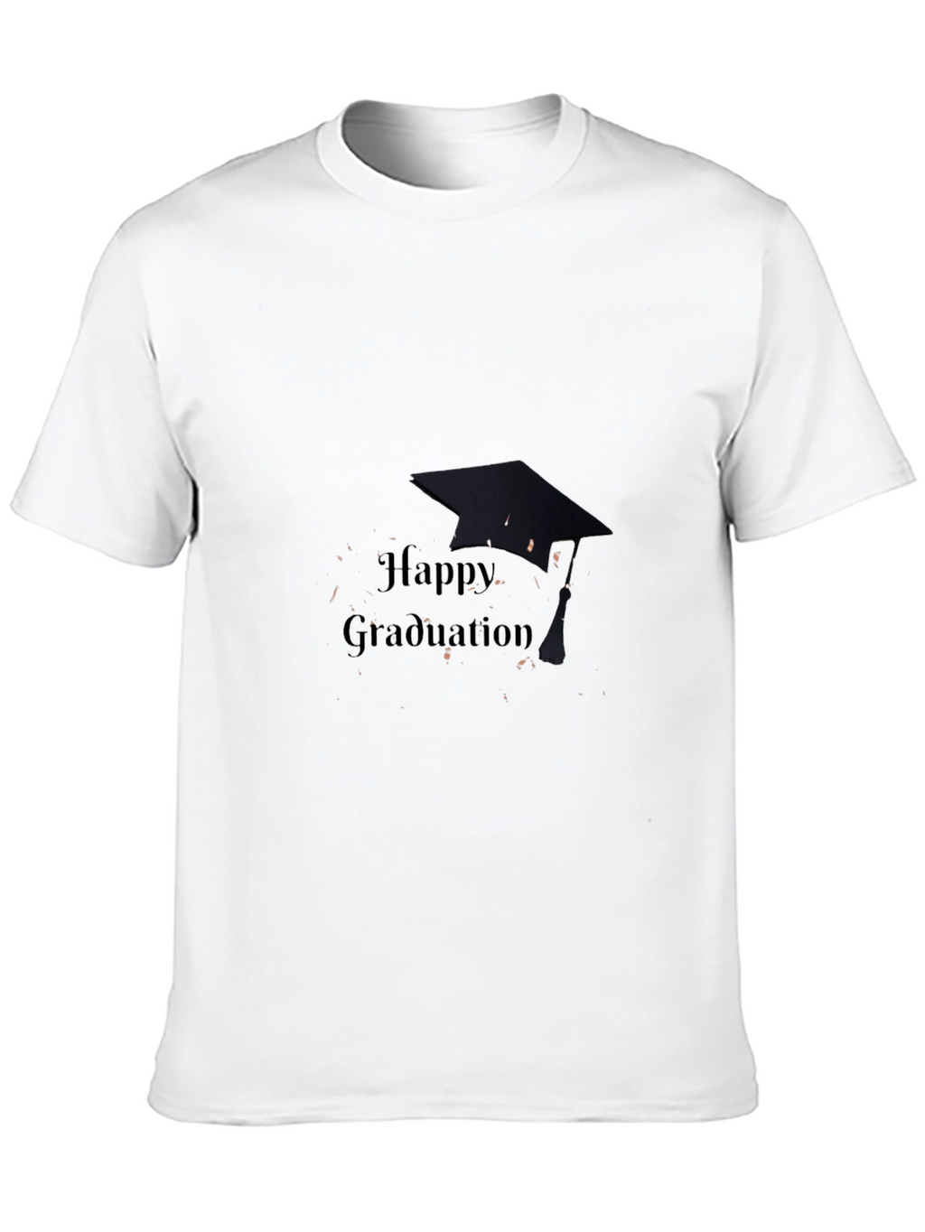 Happy Graduation T-Shirt Black Cotton Mens Crew Neck