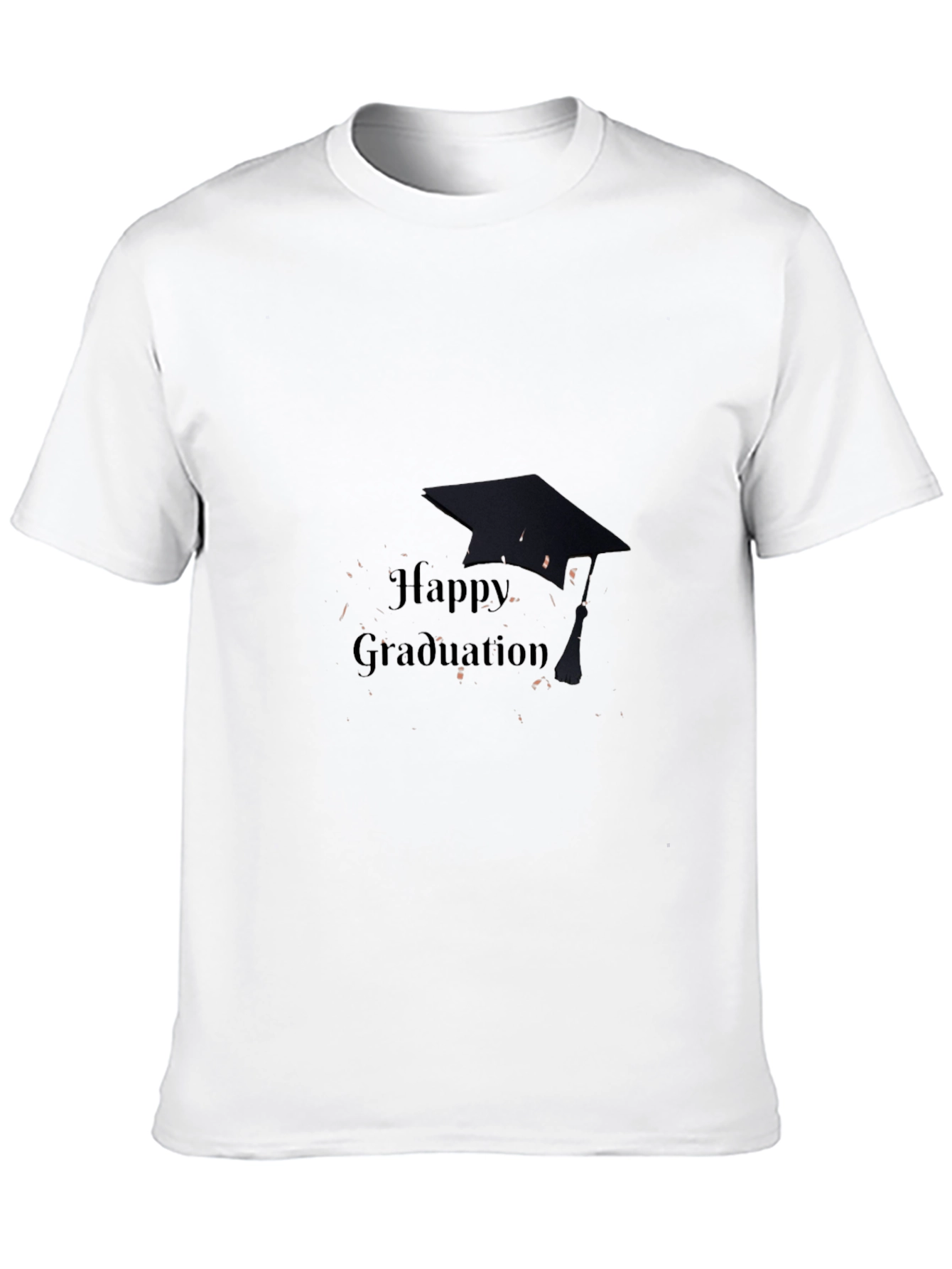 Happy Graduation T-Shirt Black Cotton Mens Crew Neck