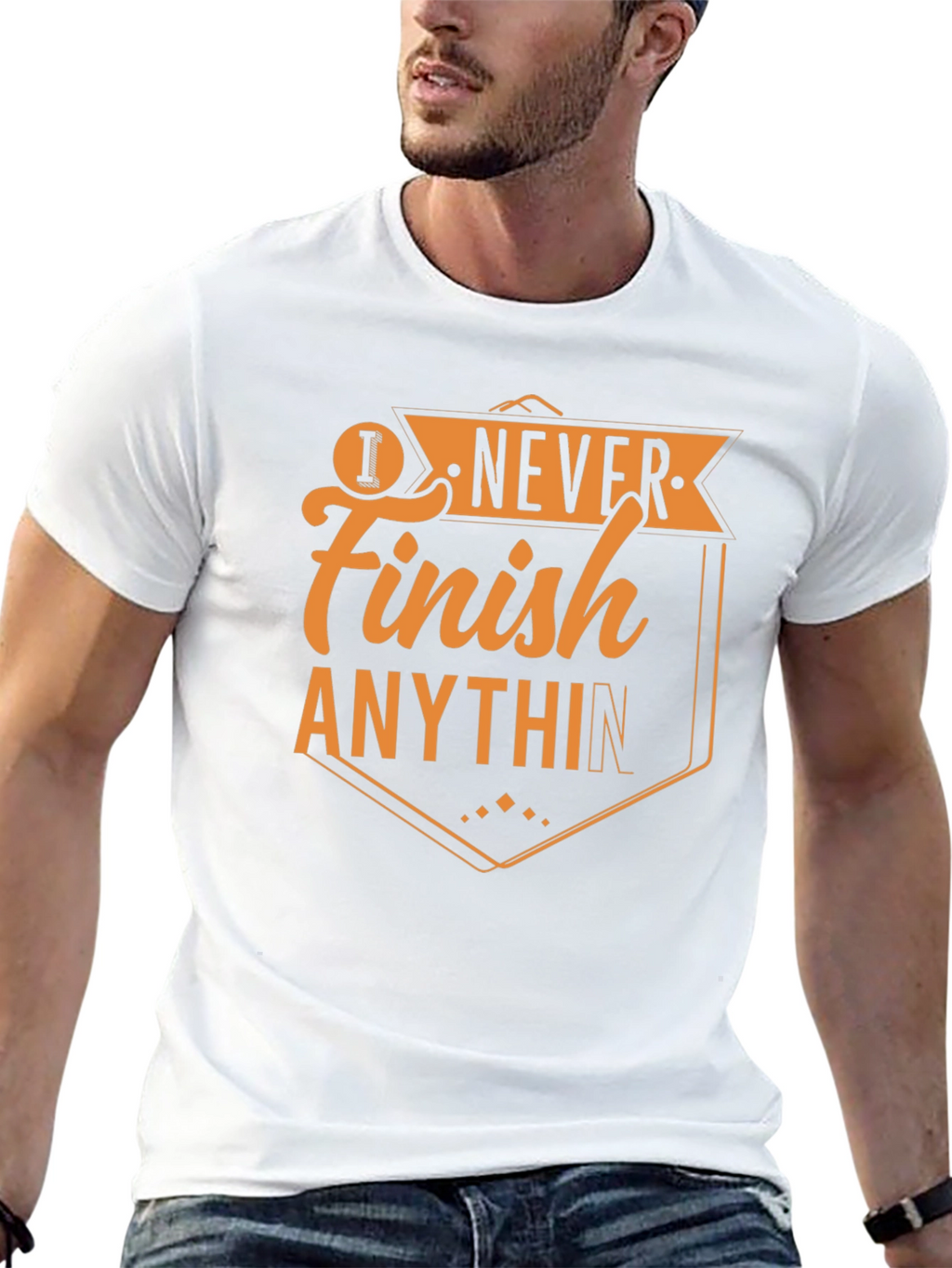 I Never Finish Anything T-Shirt - Mens Black Tee