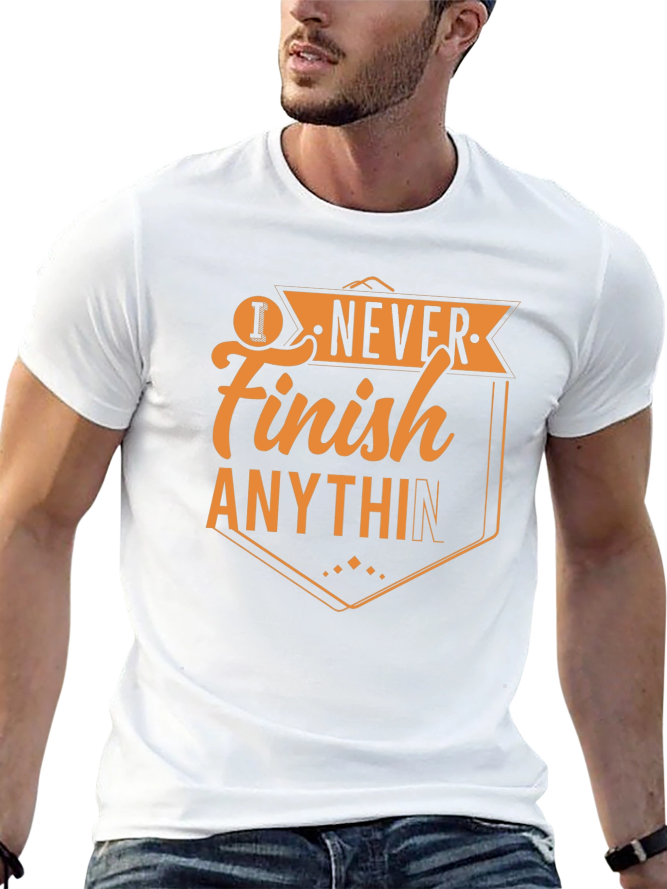 I Never Finish Anything T-Shirt - Mens Black Tee