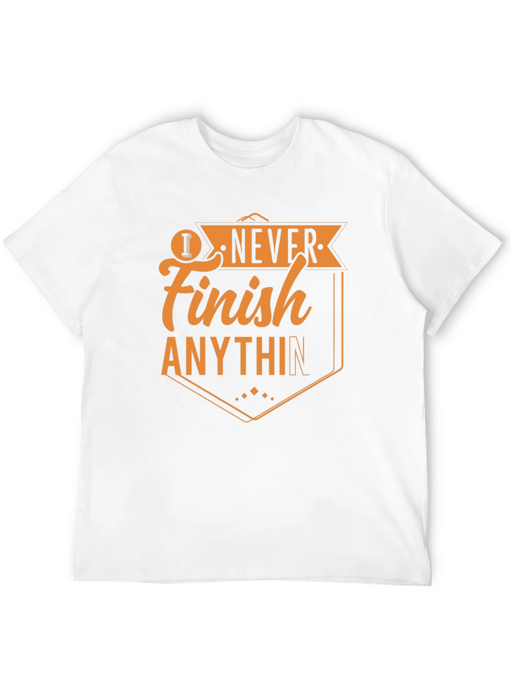 I Never Finish Anything T-Shirt - Mens Black Tee