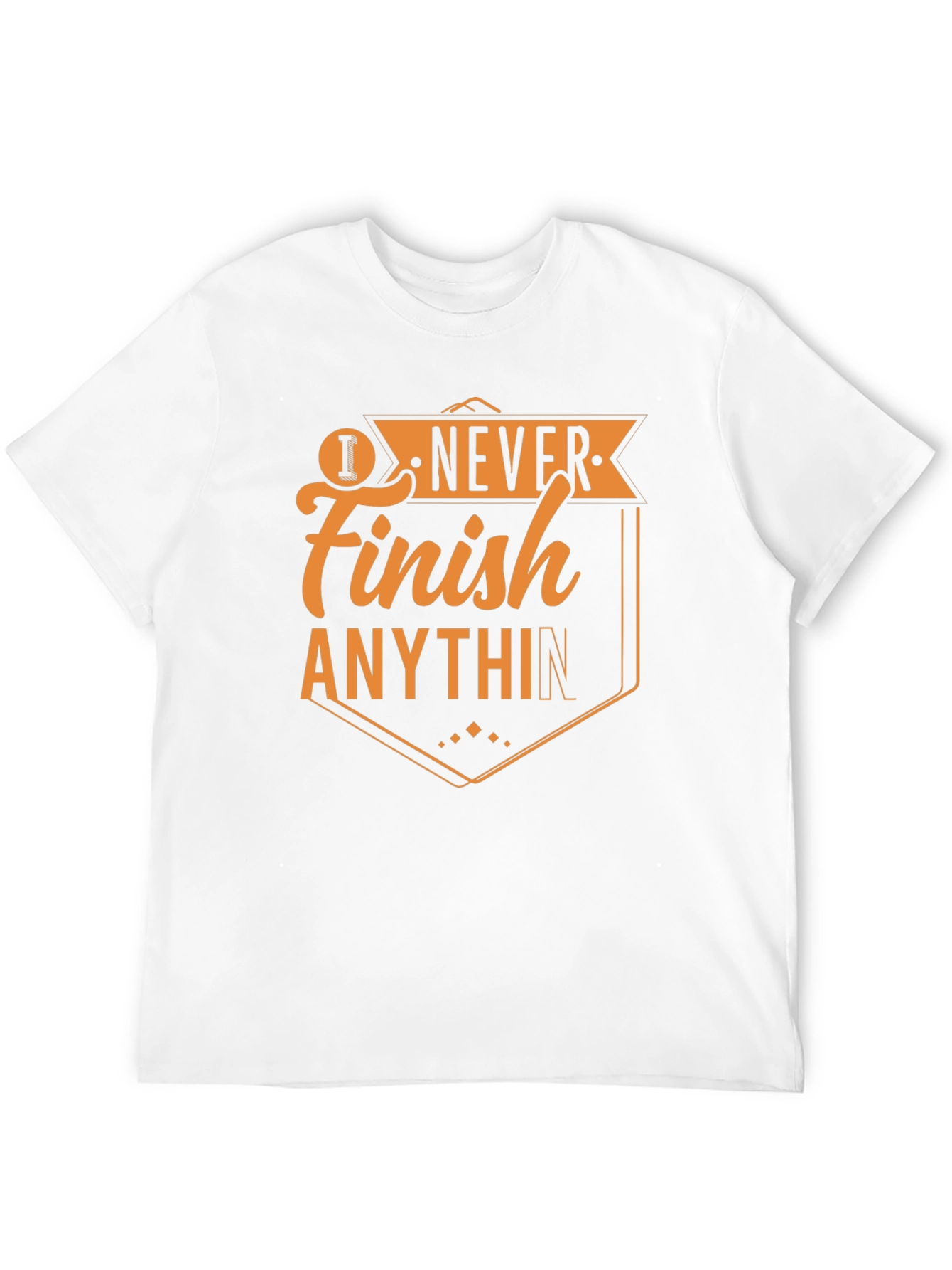I Never Finish Anything T-Shirt - Mens Black Tee