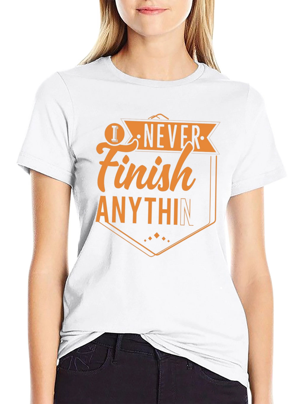 I Never Finish Anything T-Shirt - Mens Black Tee