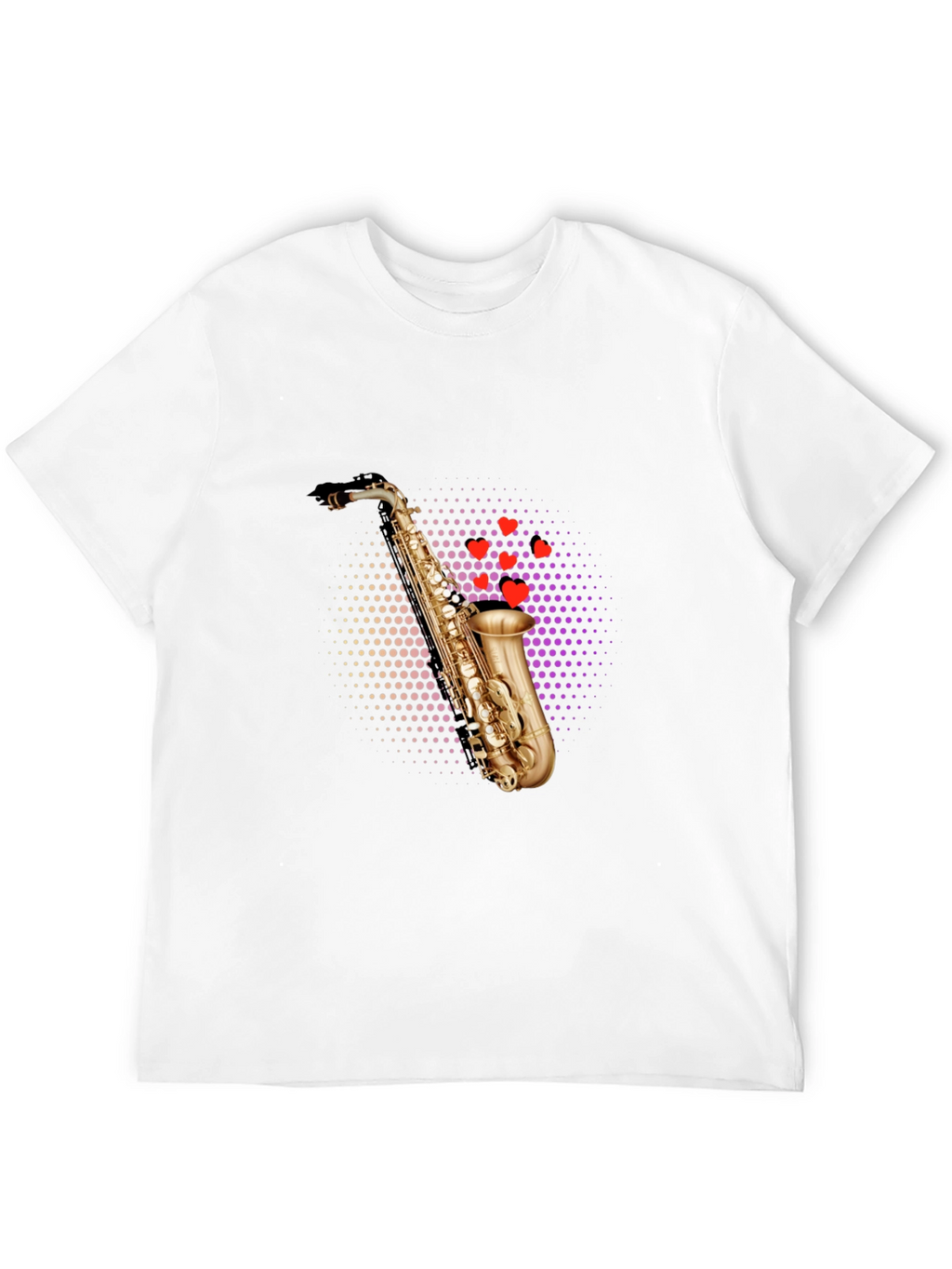 Saxophone Heartbeat Black T-Shirt - Music Lovers Tee