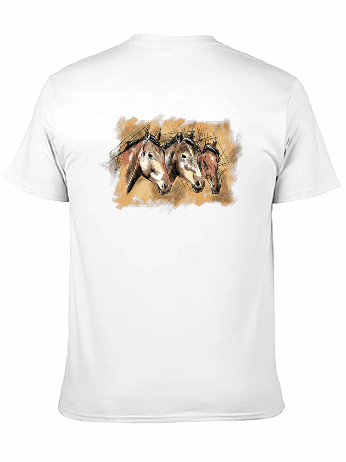 Horse Trio Graphic Tee - Black Unisex T-Shirt
