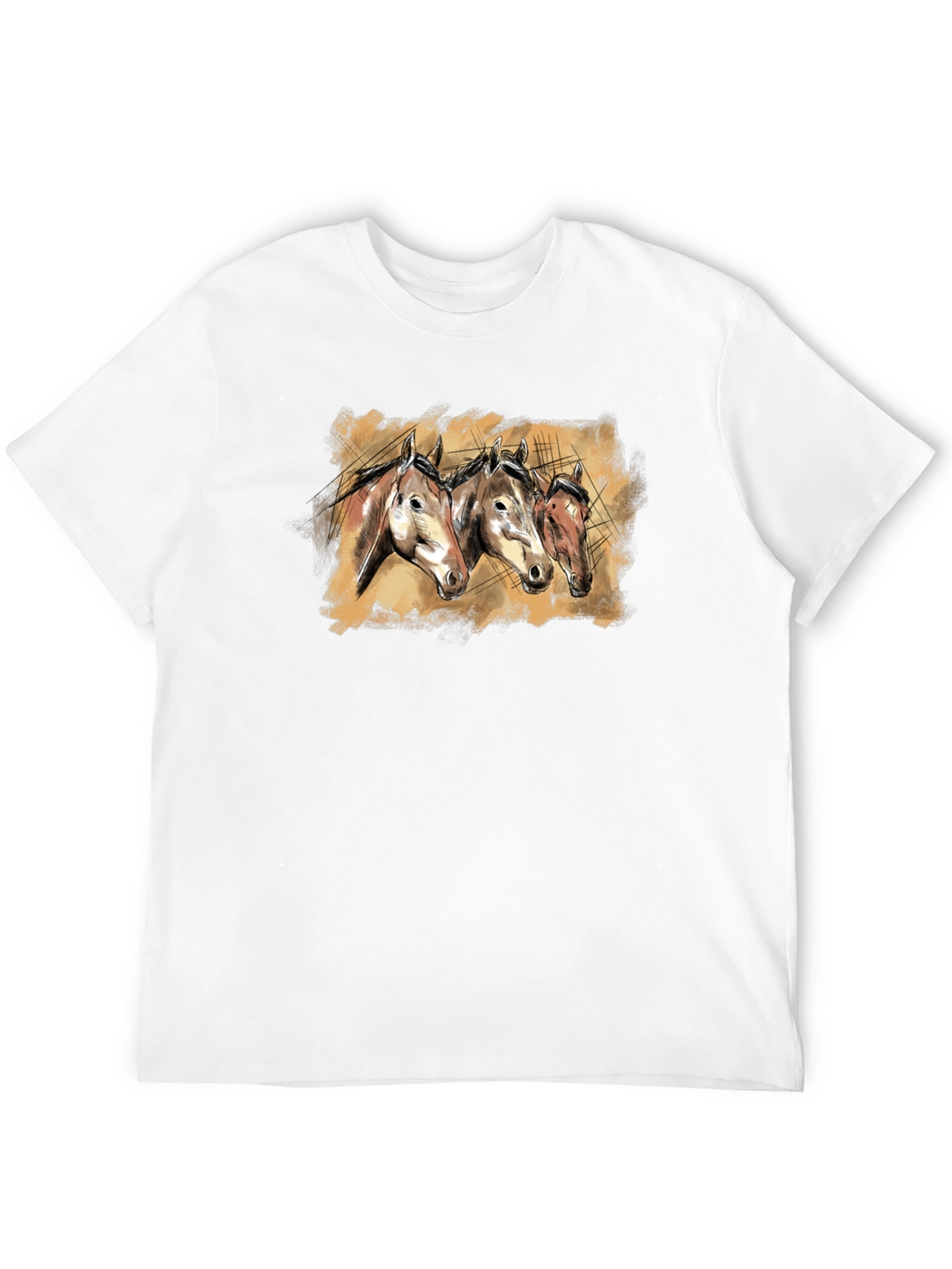 Horse Trio Graphic Tee - Black Unisex T-Shirt