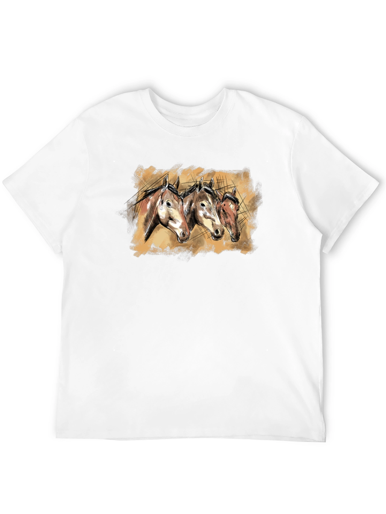 Horse Trio Graphic Tee - Black Unisex T-Shirt