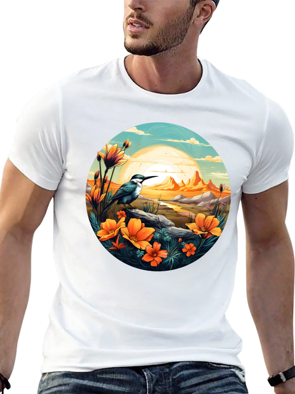 Bird & Sunset Graphic Tee