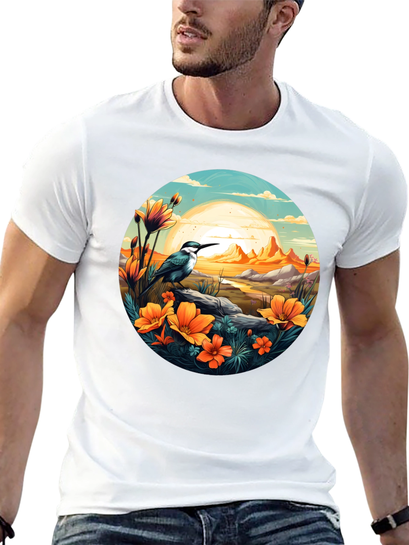 Bird & Sunset Graphic Tee