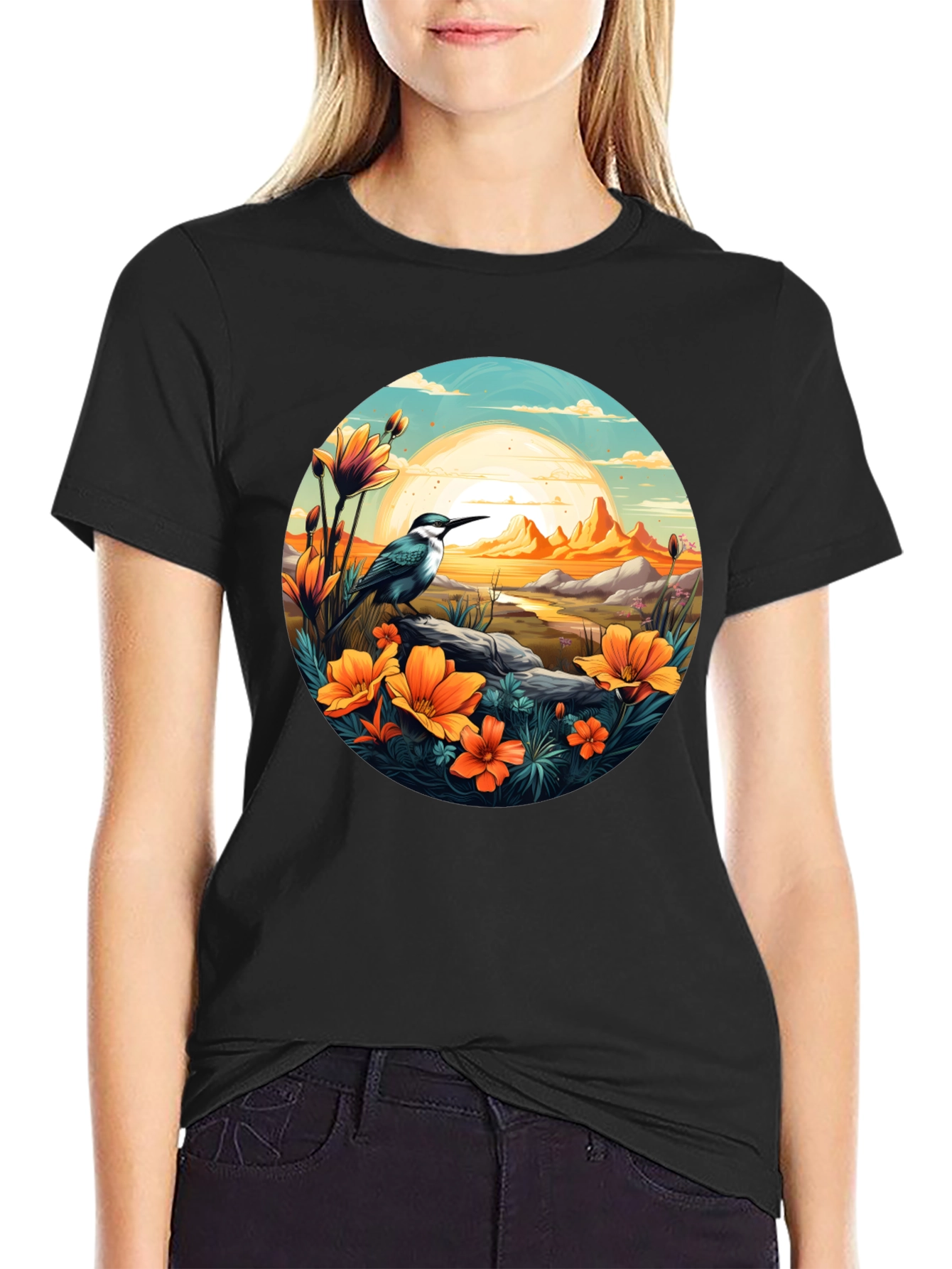 Bird & Sunset Graphic Tee