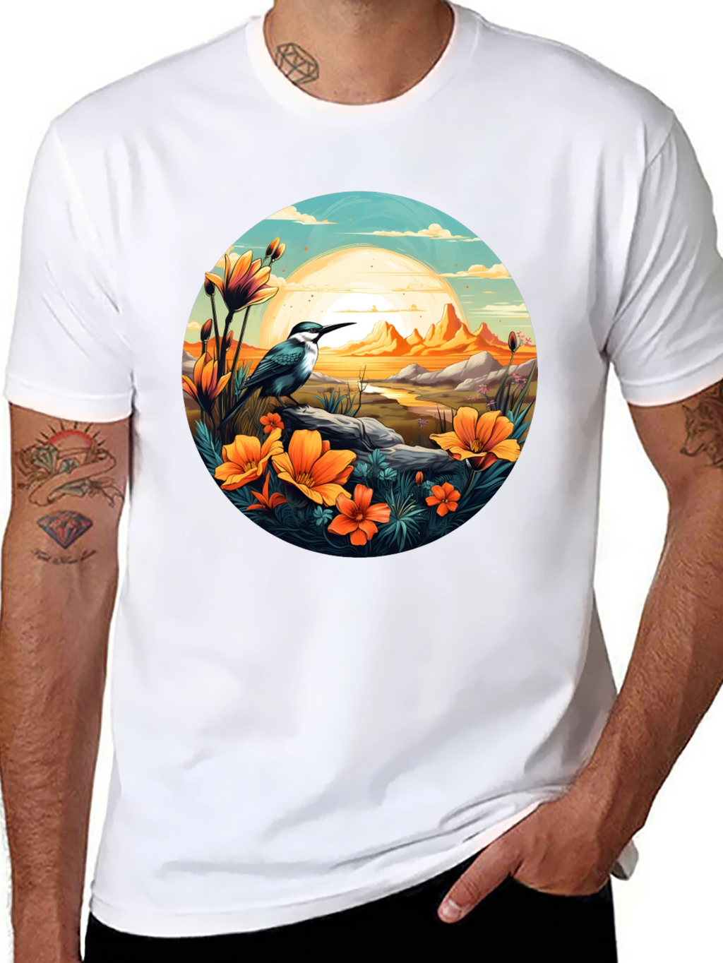 Bird & Sunset Graphic Tee