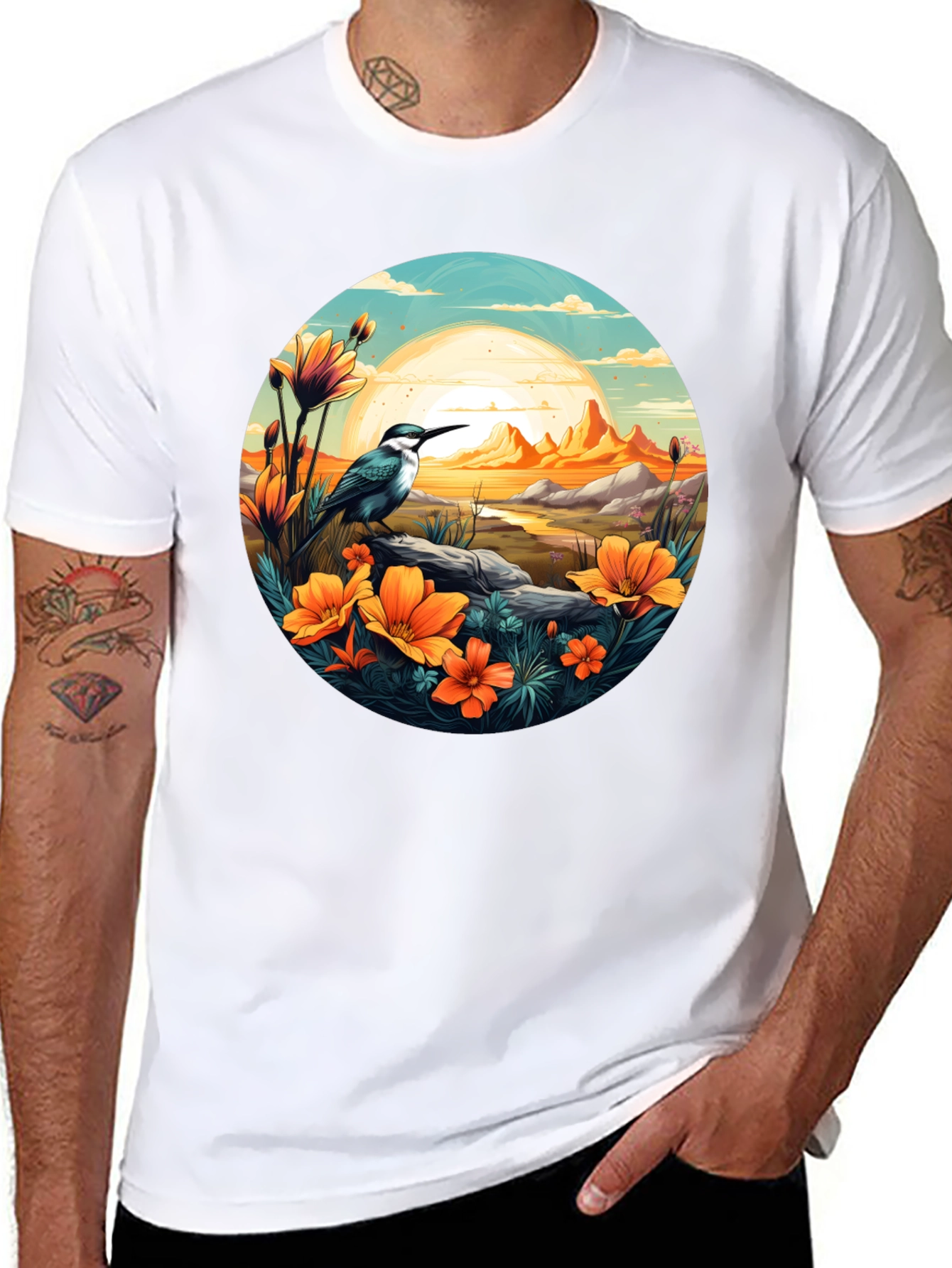 Bird & Sunset Graphic Tee