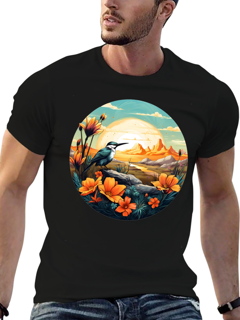 Bird & Sunset Graphic Tee