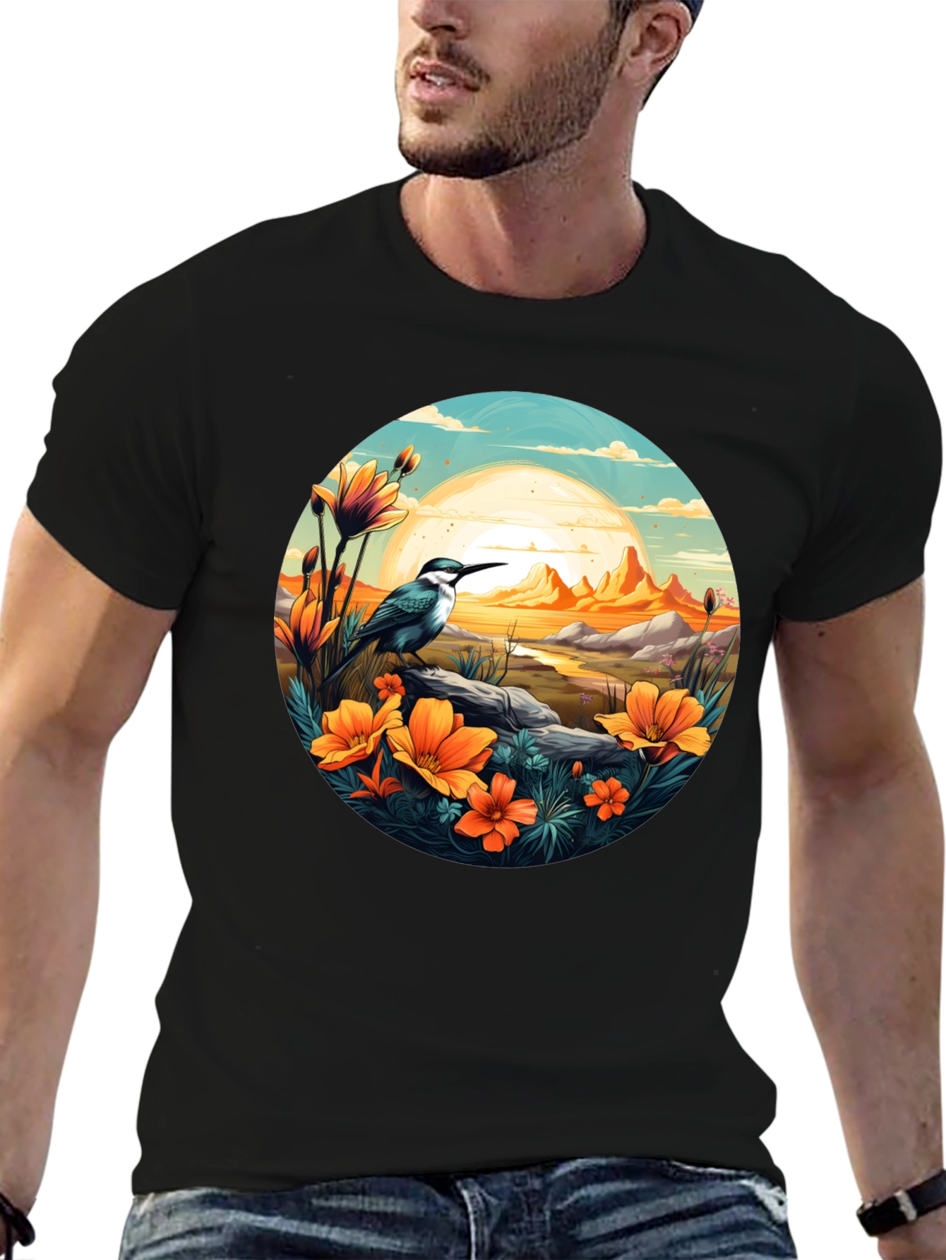 Bird & Sunset Graphic Tee