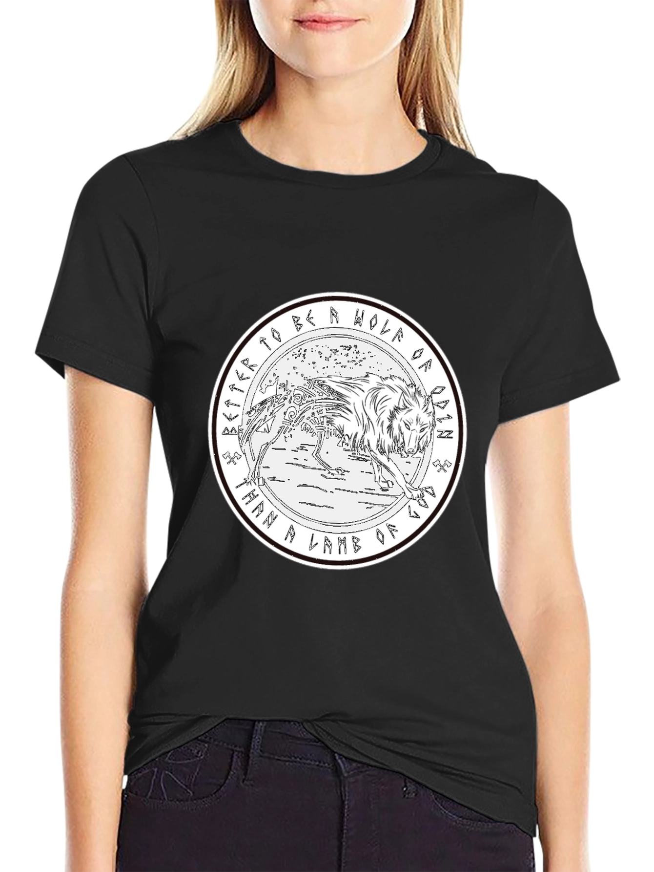 Wolf of Odin Graphic Tee - Black