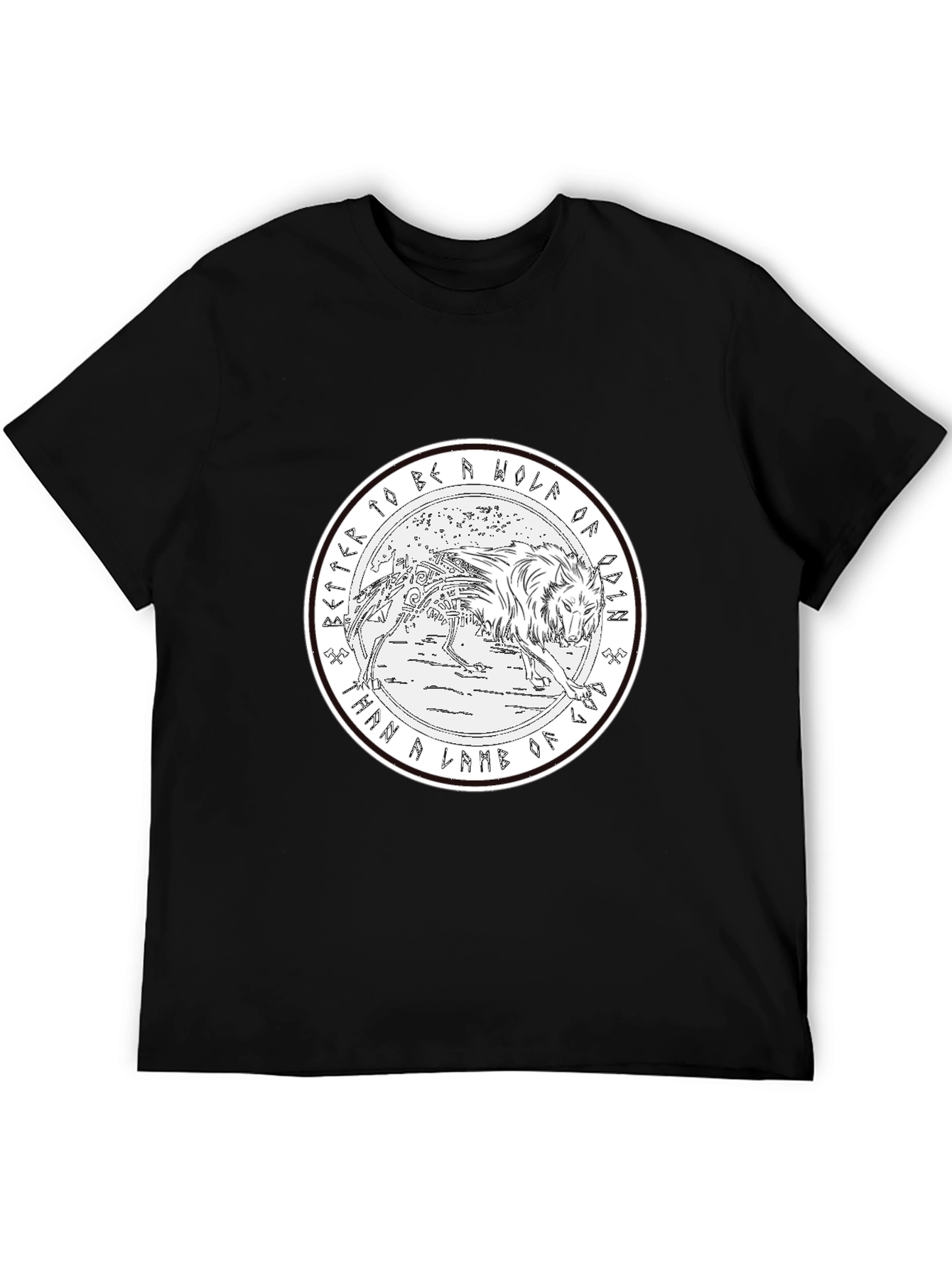 Wolf of Odin Graphic Tee - Black
