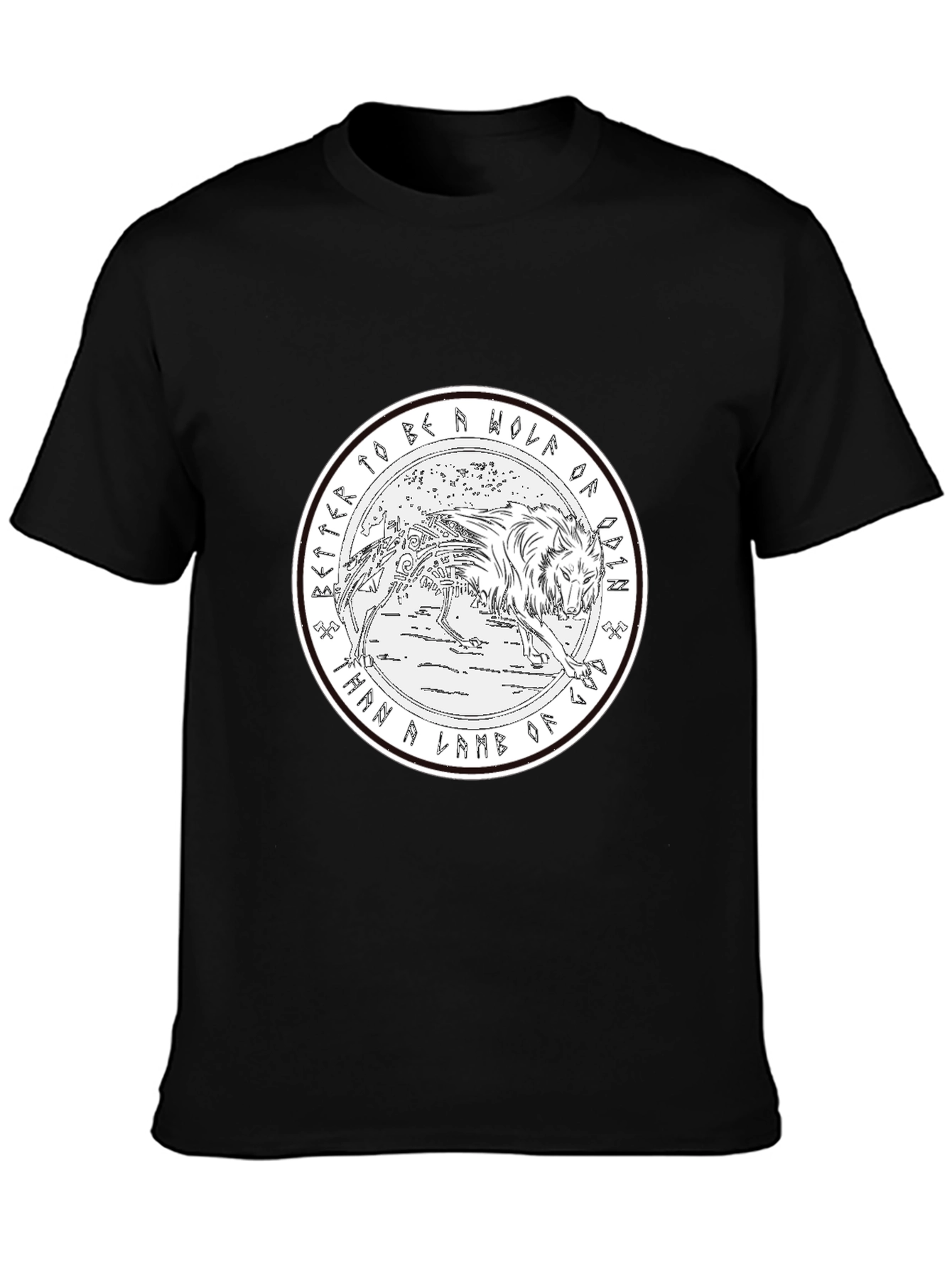 Wolf of Odin Graphic Tee - Black