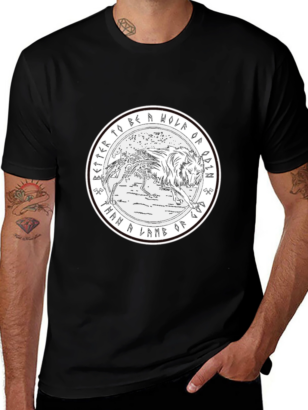 Wolf of Odin Graphic Tee - Black