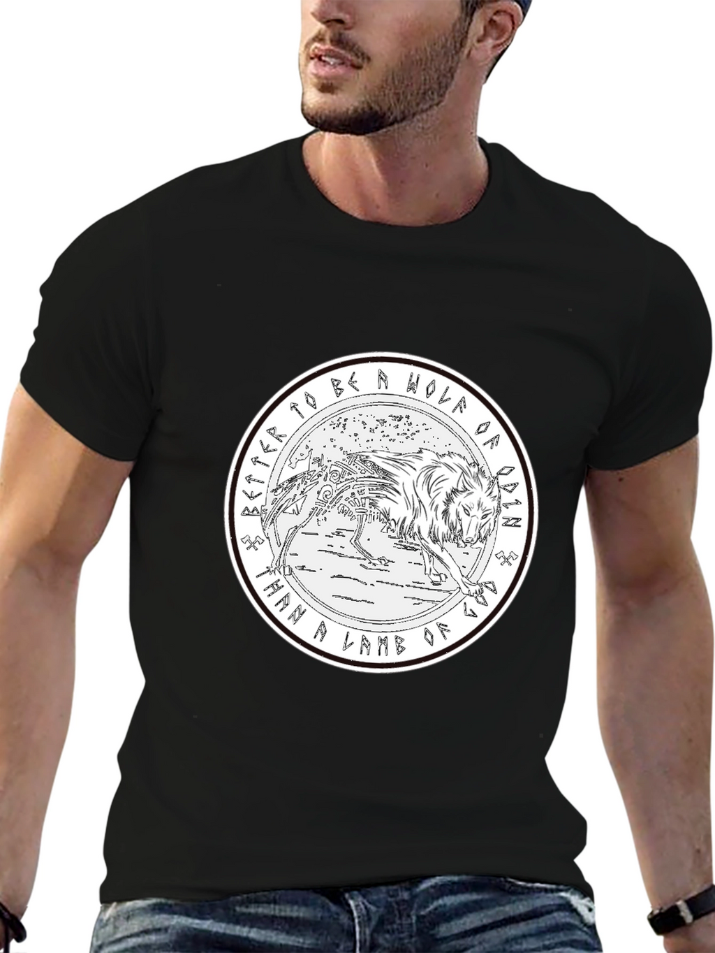 Wolf of Odin Graphic Tee - Black