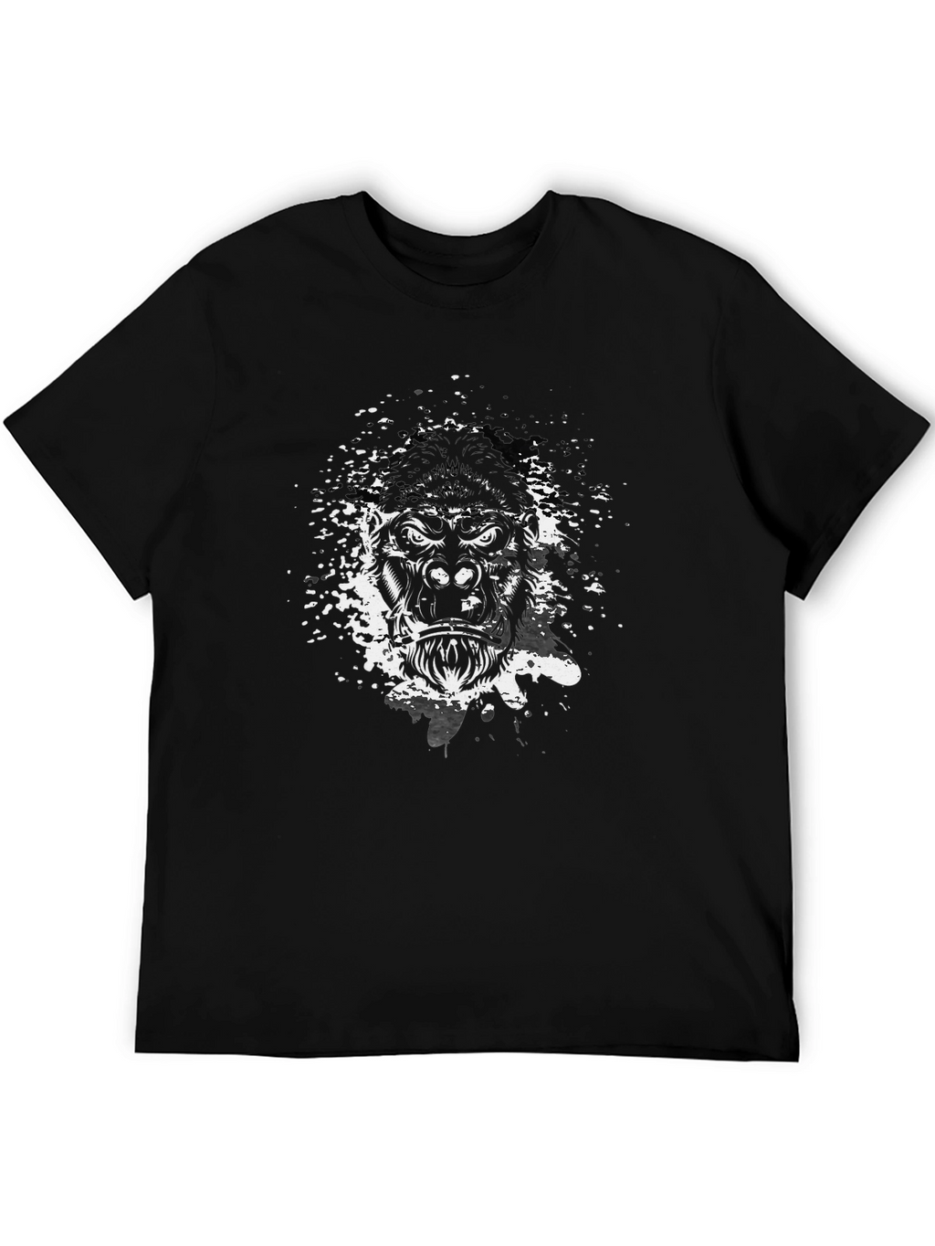 Mens Black Gorilla Graphic Tee