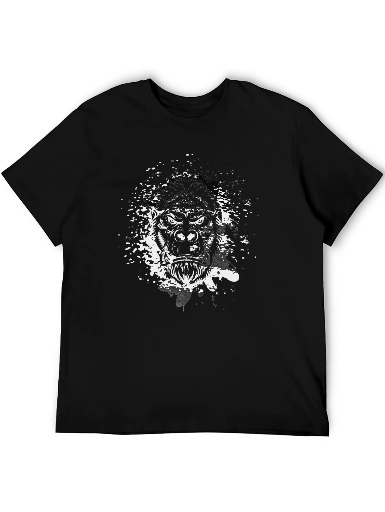 Mens Black Gorilla Graphic Tee