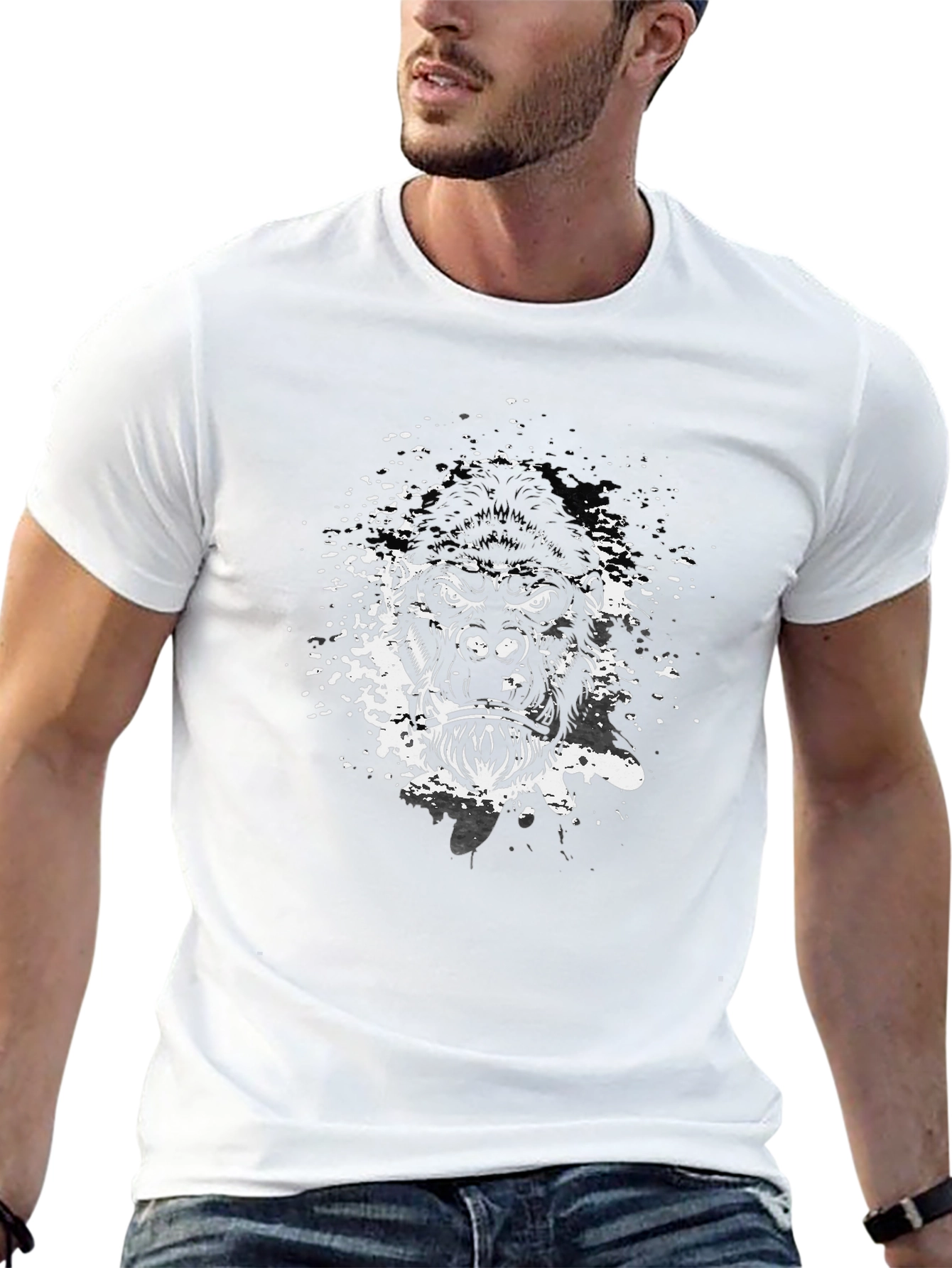 Mens Black Gorilla Graphic Tee