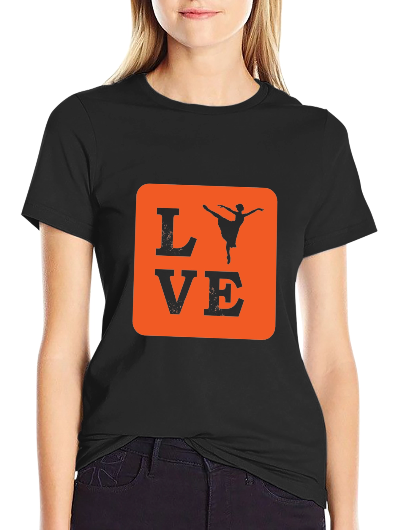 Love Ballet Dancer T-Shirt - Black Cotton Tee