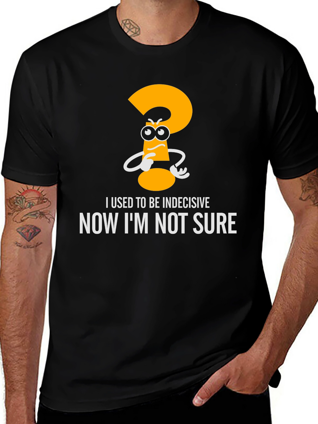 Indecisive Funny Graphic T-Shirt - Black