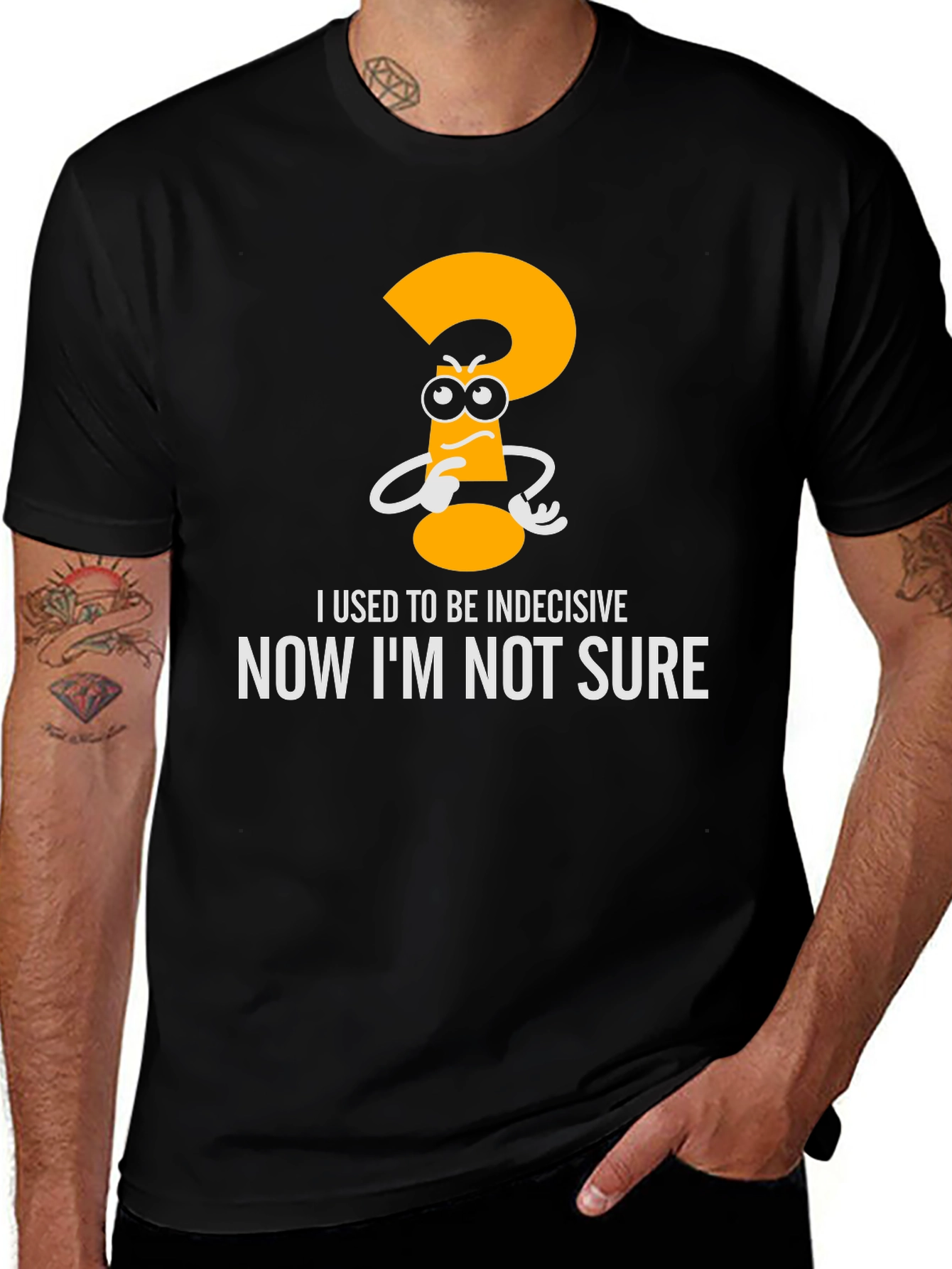 Indecisive Funny Graphic T-Shirt - Black