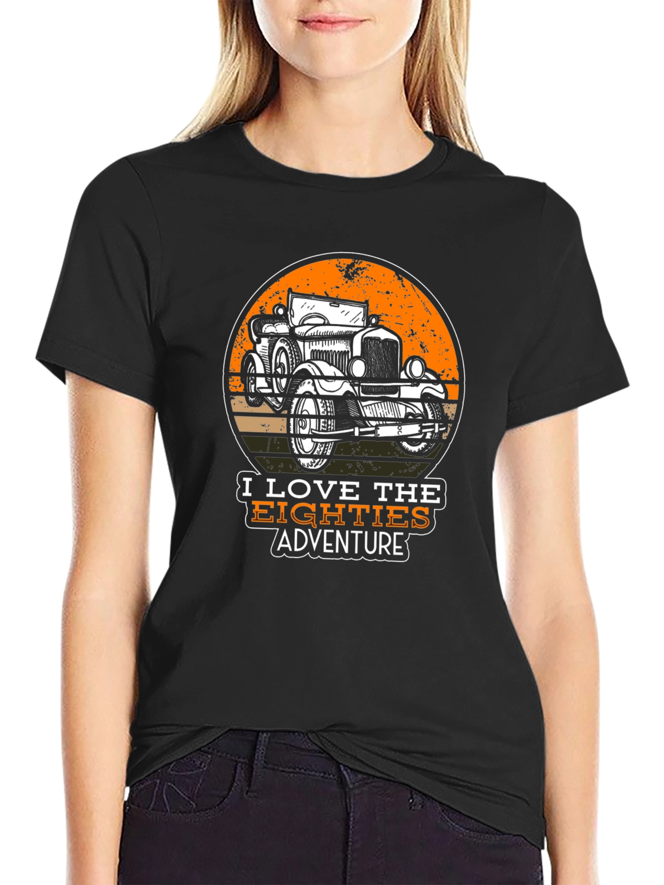 Retro Eighties Adventure Car Graphic T-Shirt