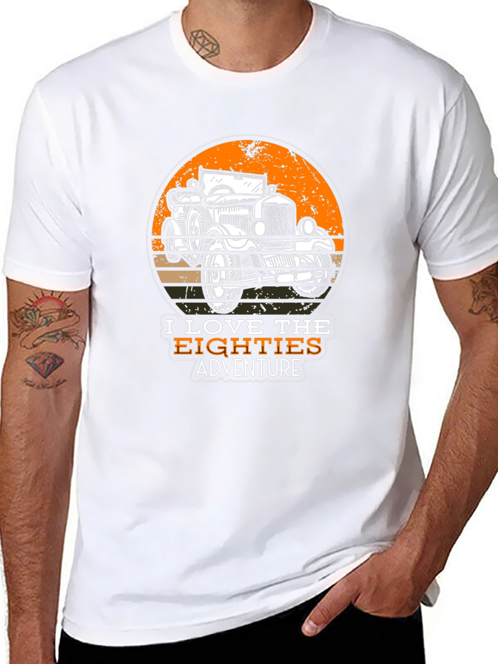 Retro Eighties Adventure Car Graphic T-Shirt