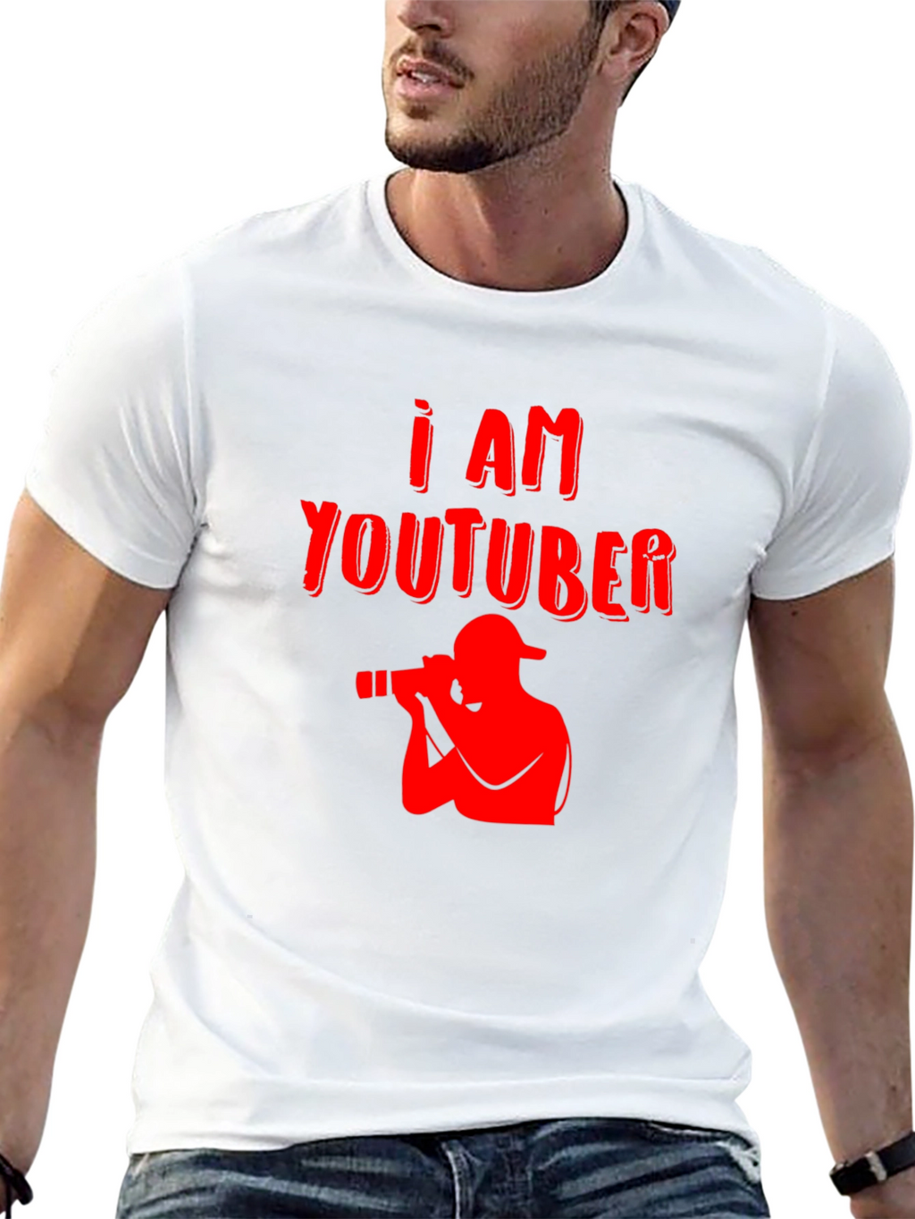 I AM YOUTUBER Black Graphic Tee
