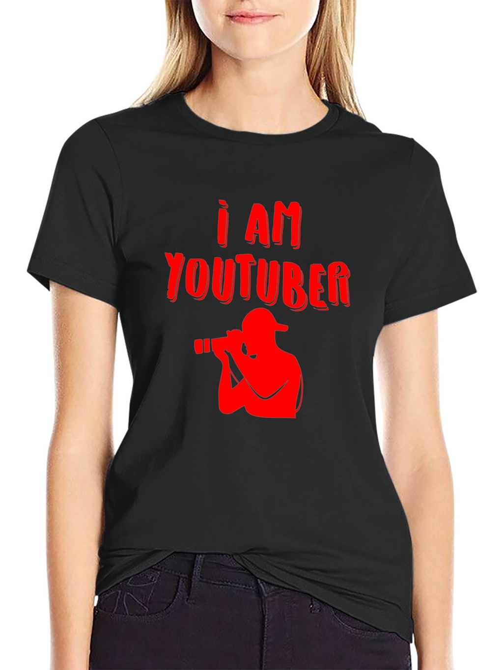 I AM YOUTUBER Black Graphic Tee